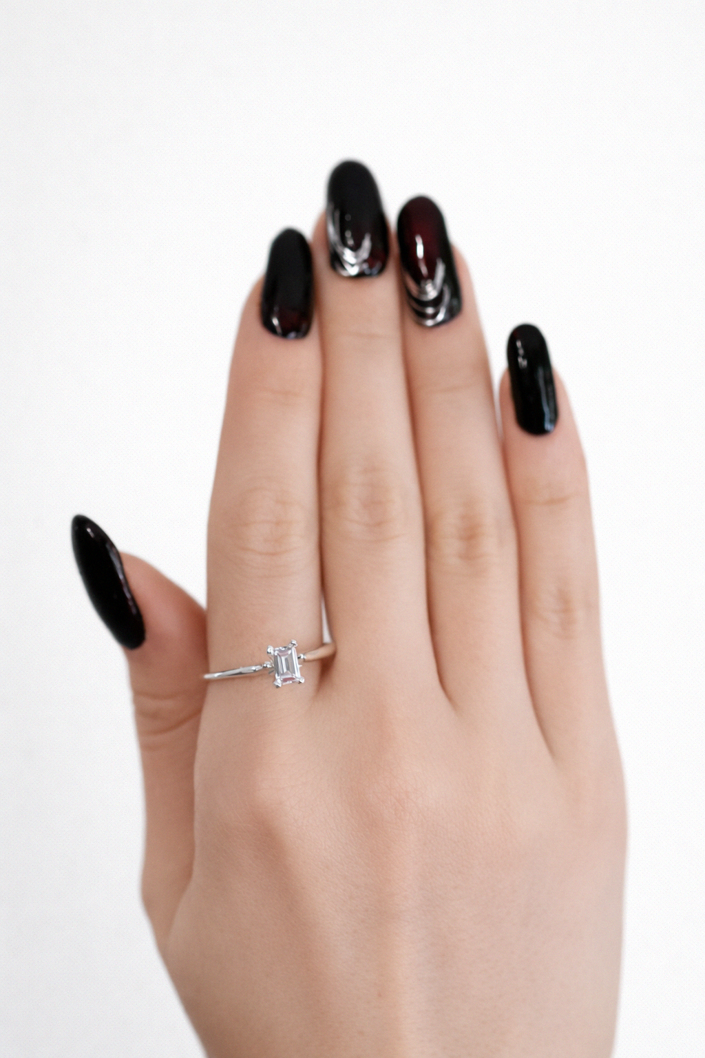 Line | Size 9 | Silver Ring with White CZ