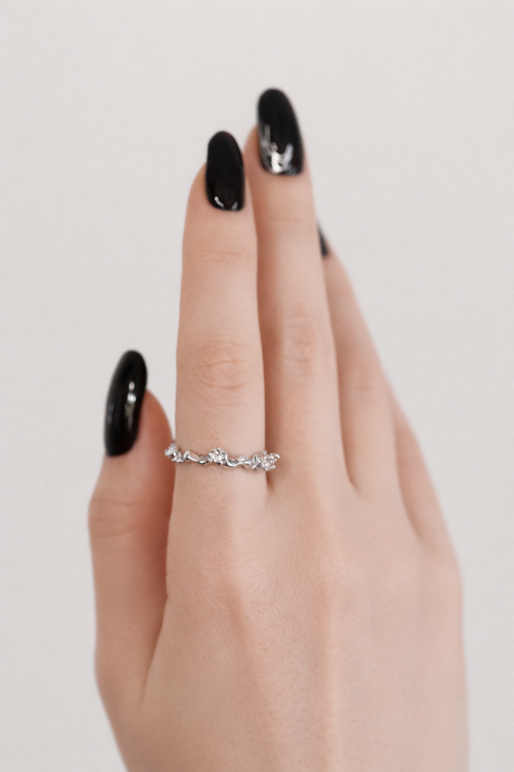 Sprig | Size 9 | Silver Ring with White CZ