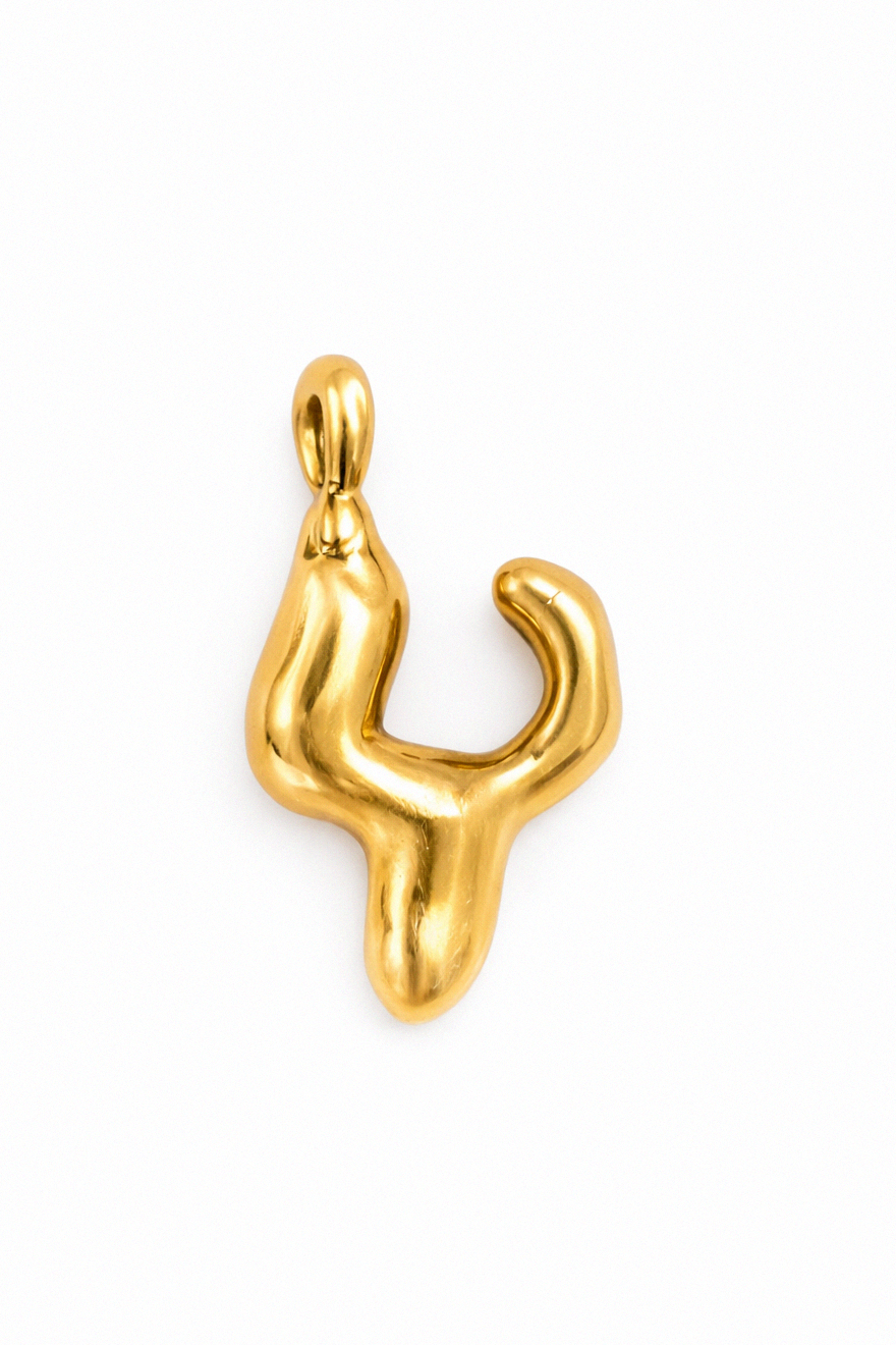 Split Current | Yellow Bronze Pendant