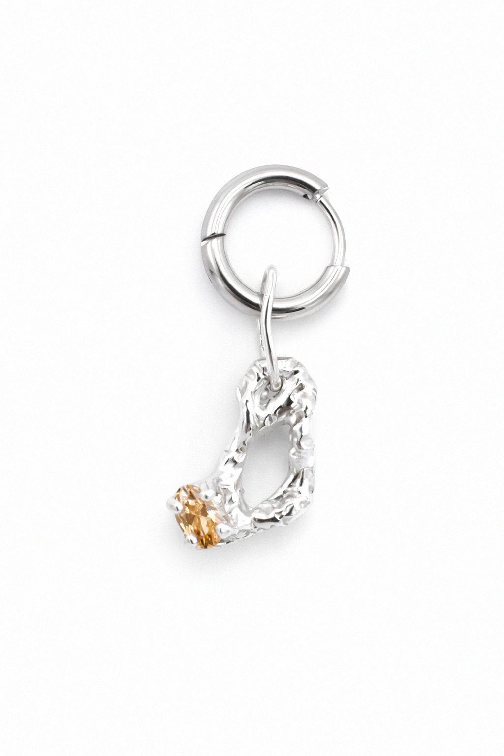 Soft Edge | Silver Monoearring/Pendant with Yellow CZ