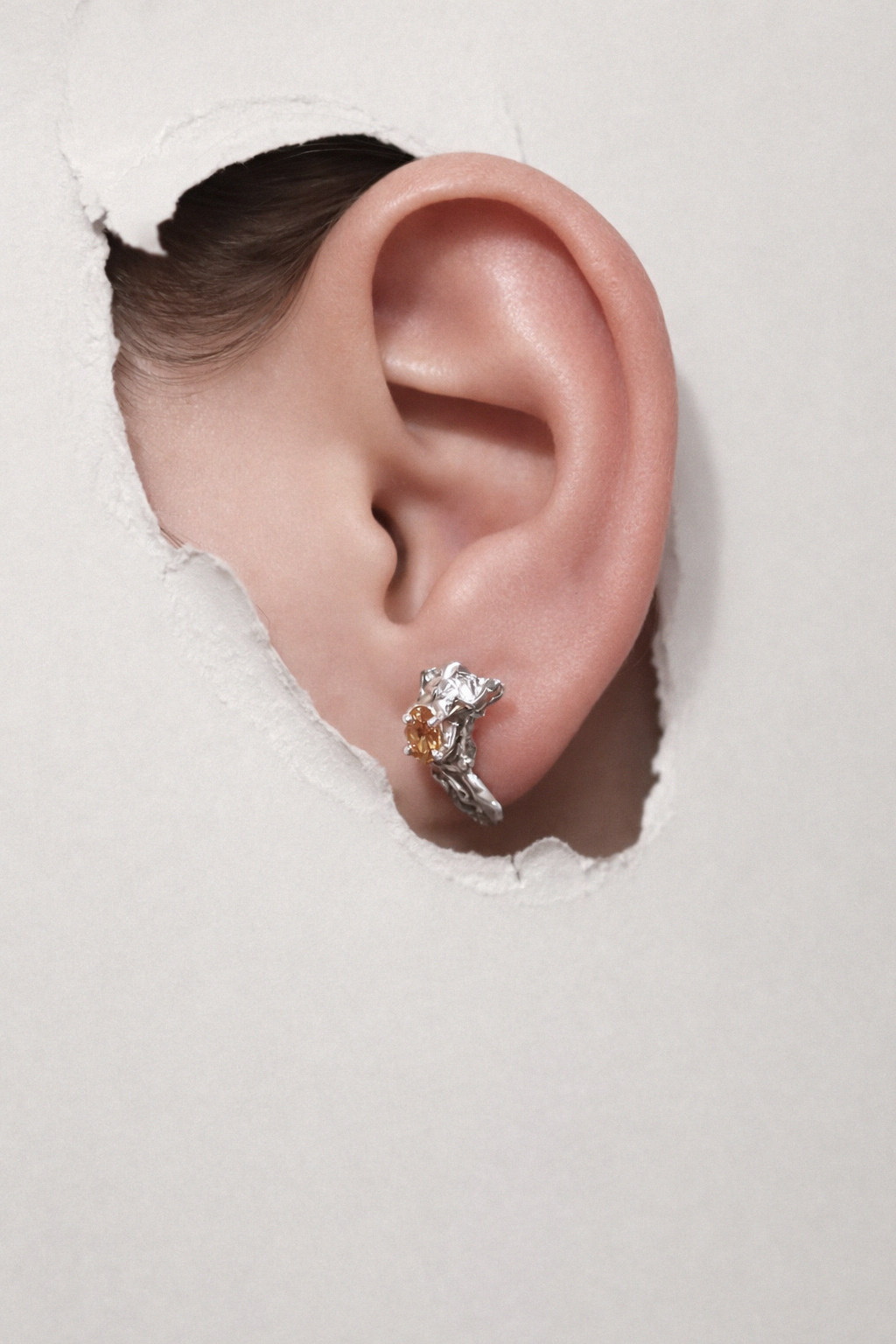 Sunlit Relic | Silver Studs with Yellow CZ