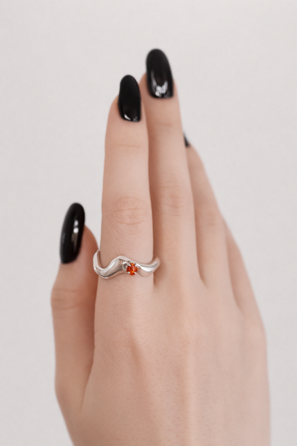 Signal | Size 8 1/2 | Silver Ring with Orange CZ