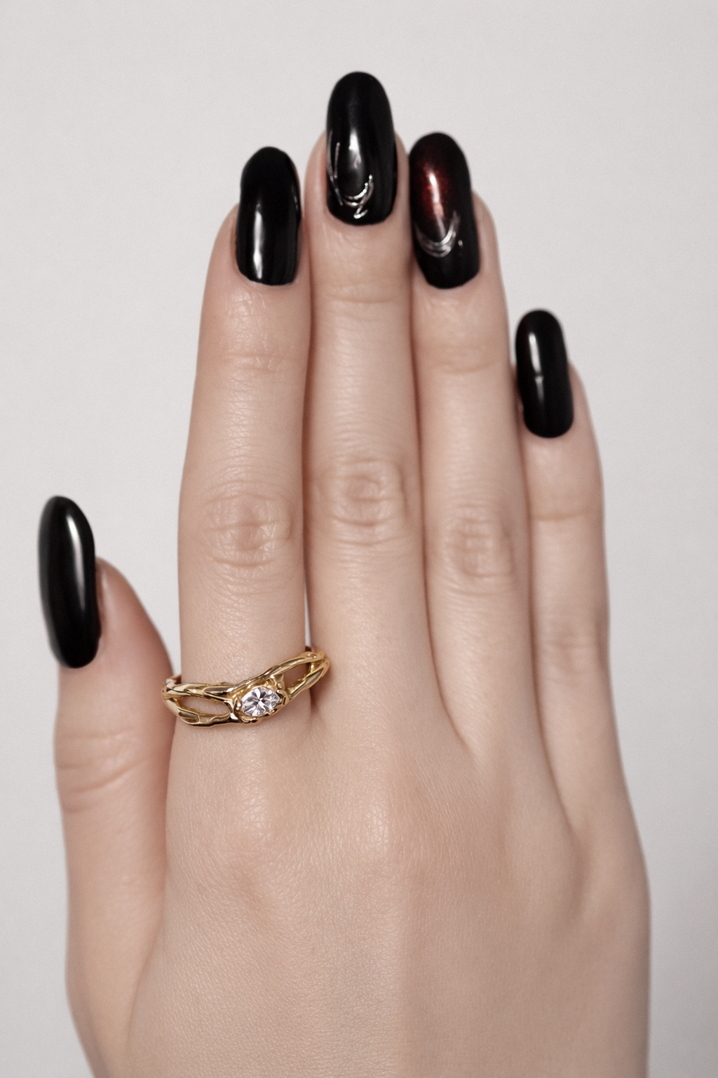 Framed Light | Size 10 | Yellow Bronze Ring with White CZ