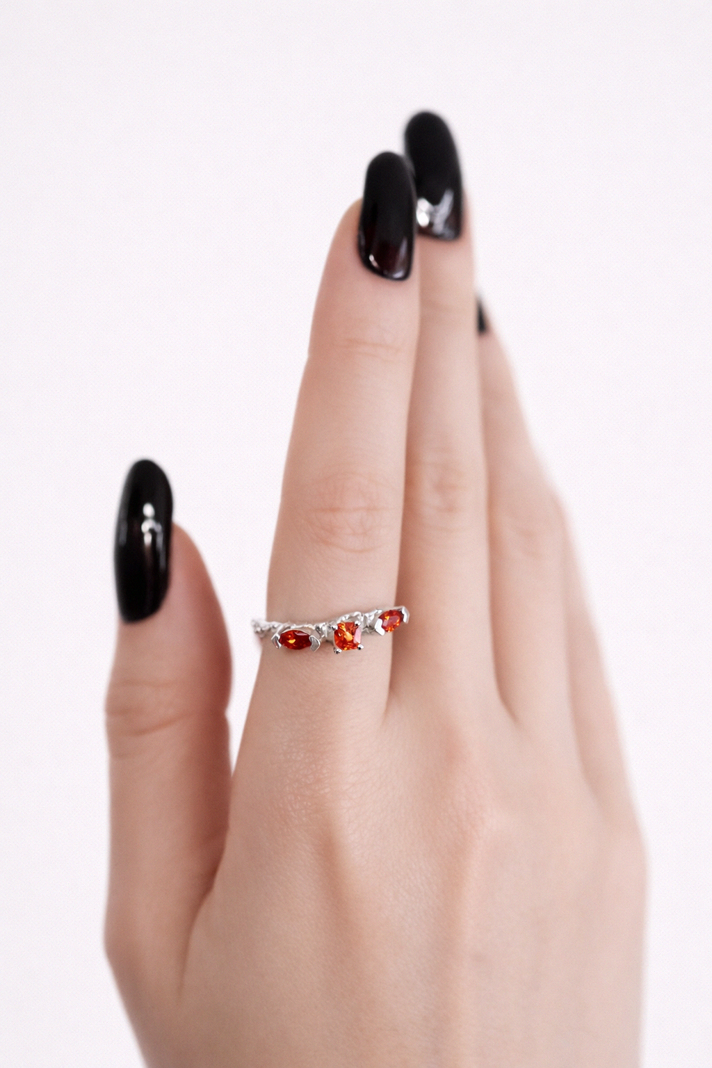 Emberline Trio | Size 5 1/2 | Silver Ring with Orange CZ