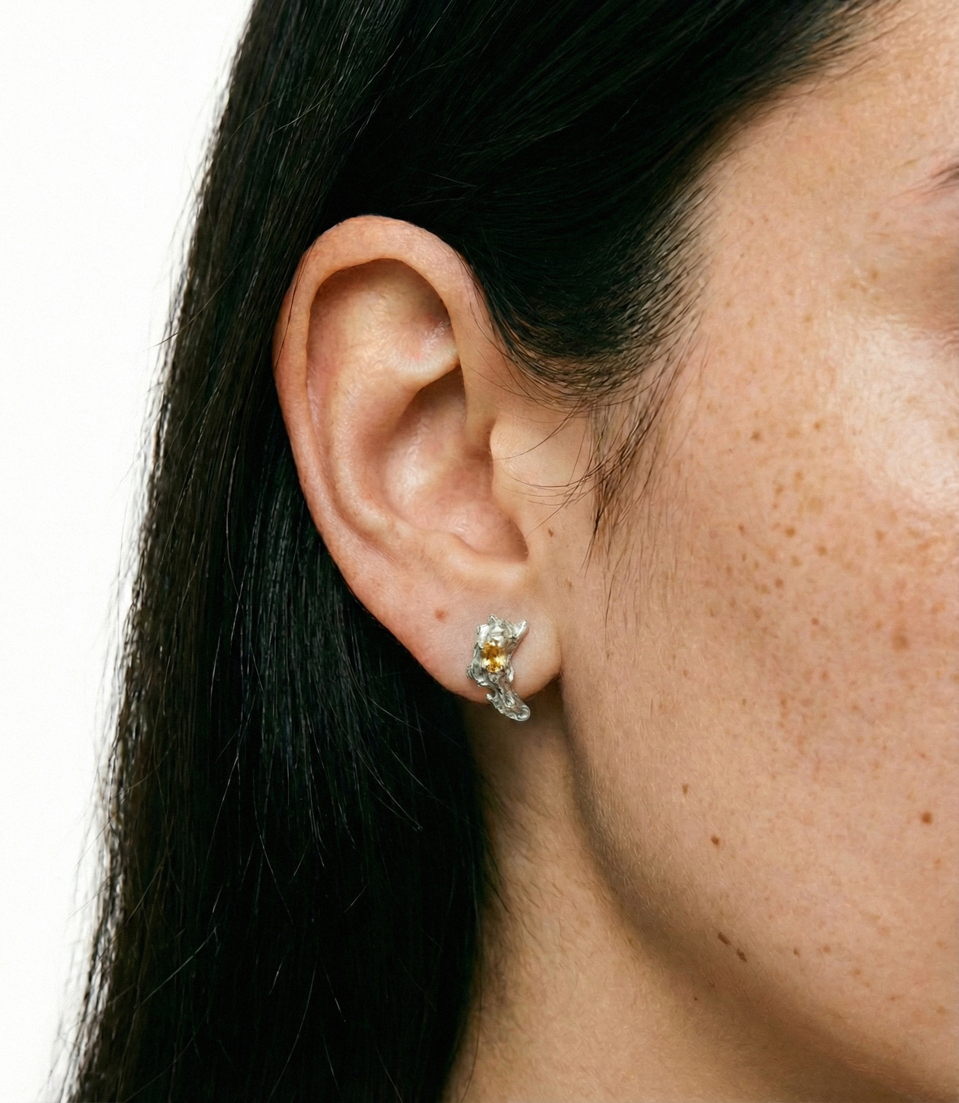 Sunlit Relic | Silver Studs with Yellow CZ