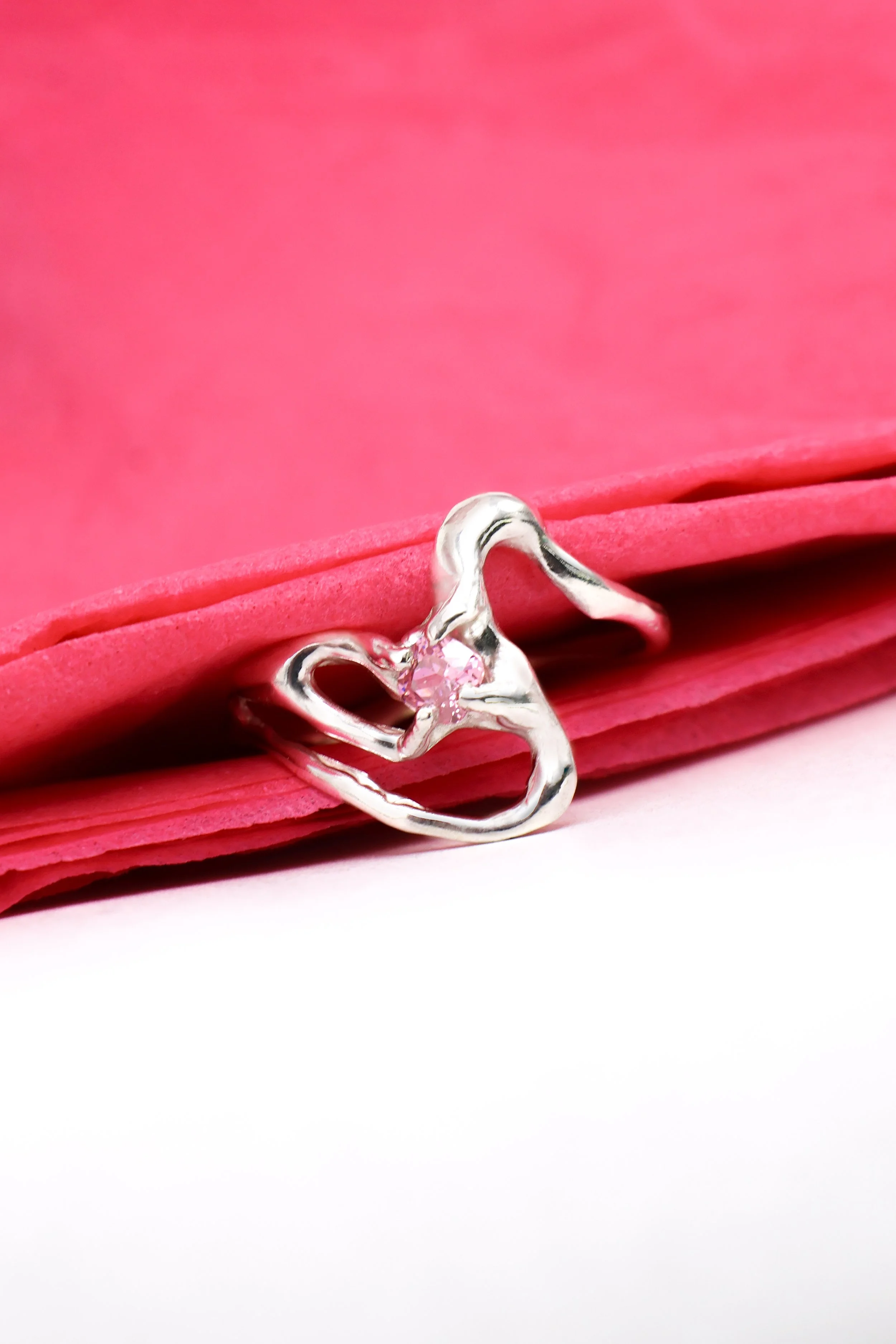 Pink Bloom | Silver Ring with Pink CZ