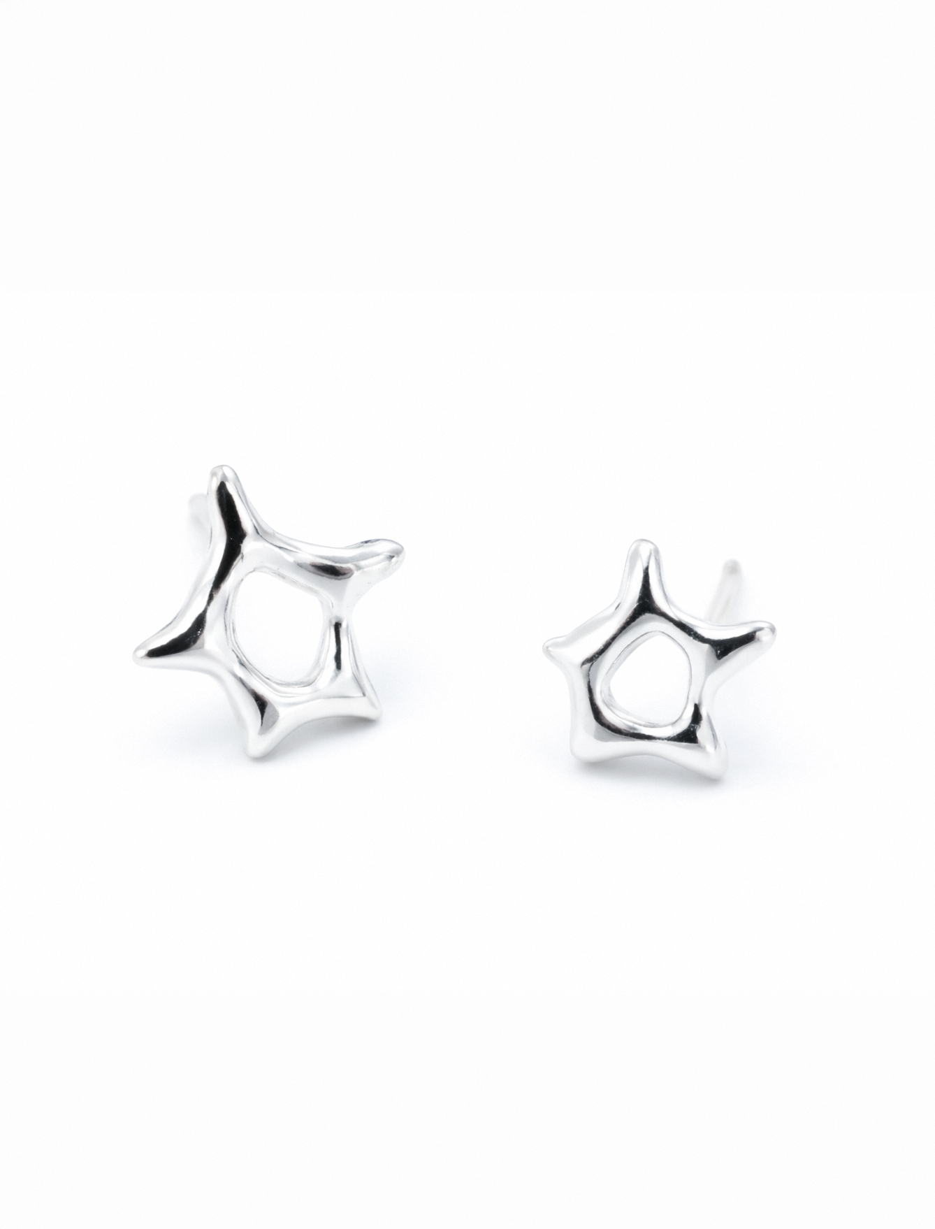 Open Star | Silver Organic Studs