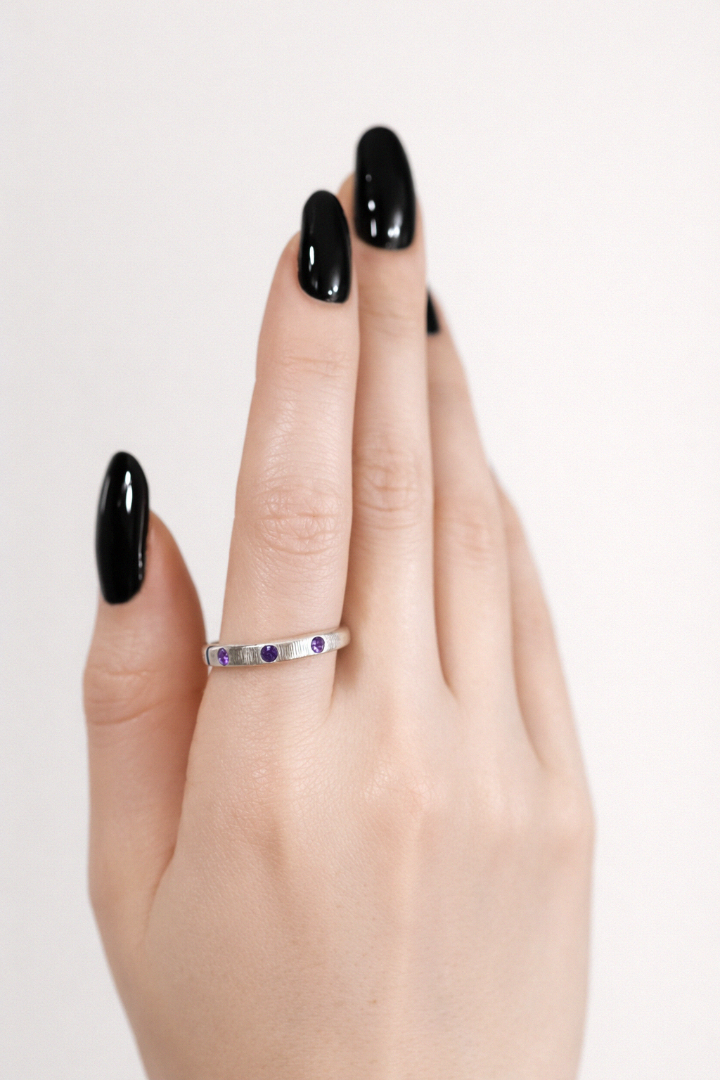 Meridian | Silver Ring with Amethyst CZ