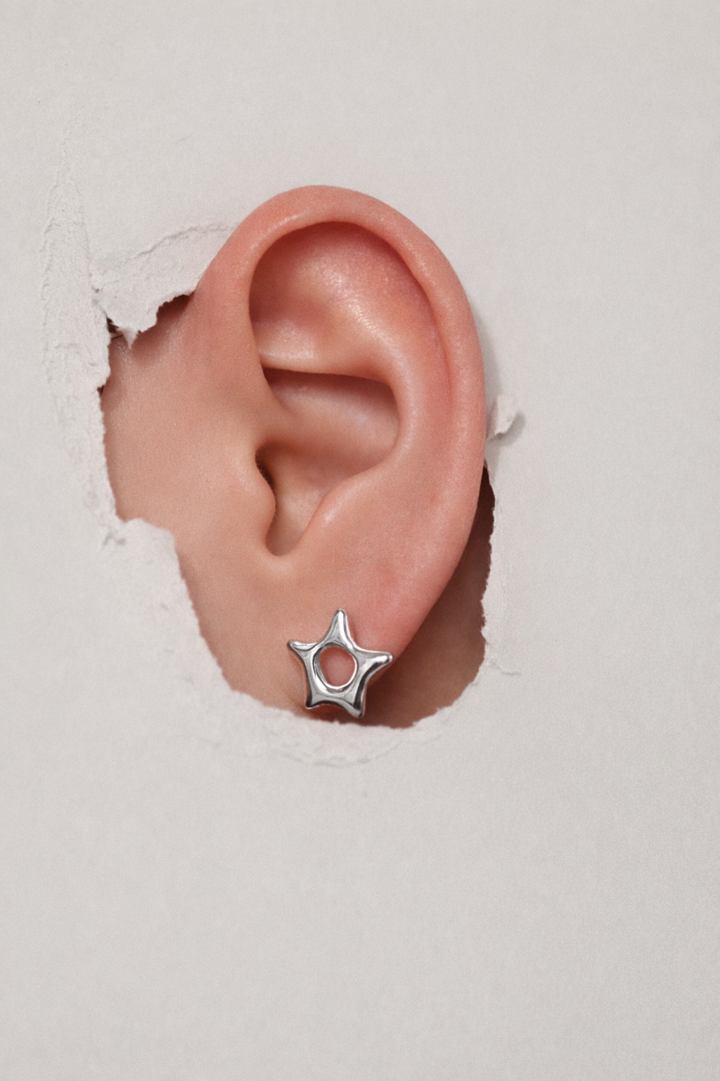 Open Star | Silver Organic Studs