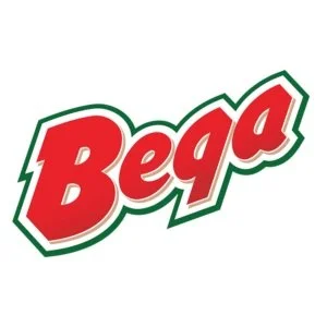 Bega logo in red and green colors