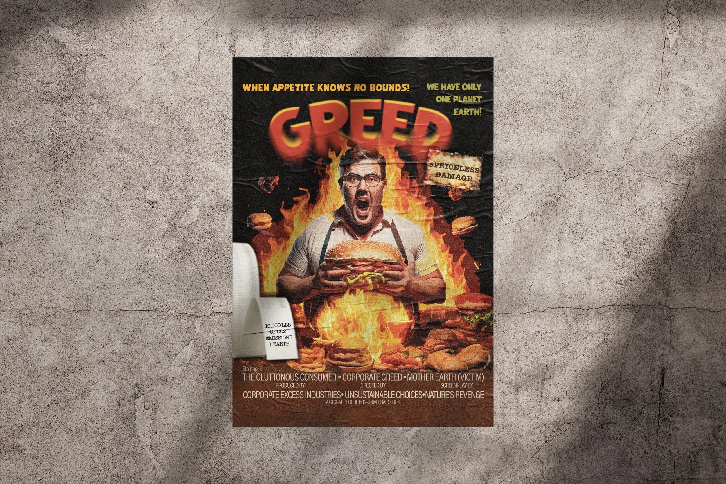 Mockup-GREED 1950s Horror Spoof Poster