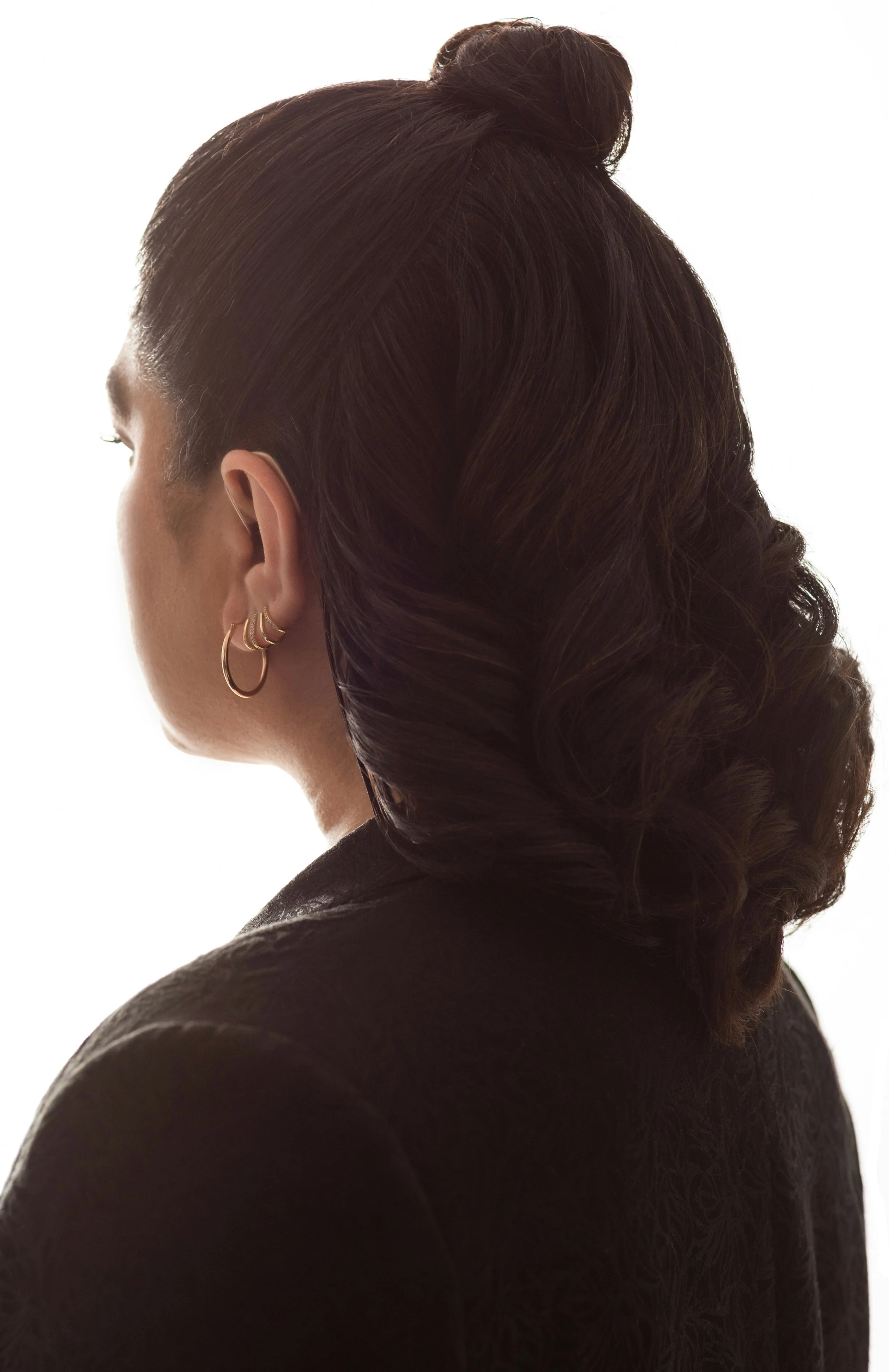 Woman with curly hair