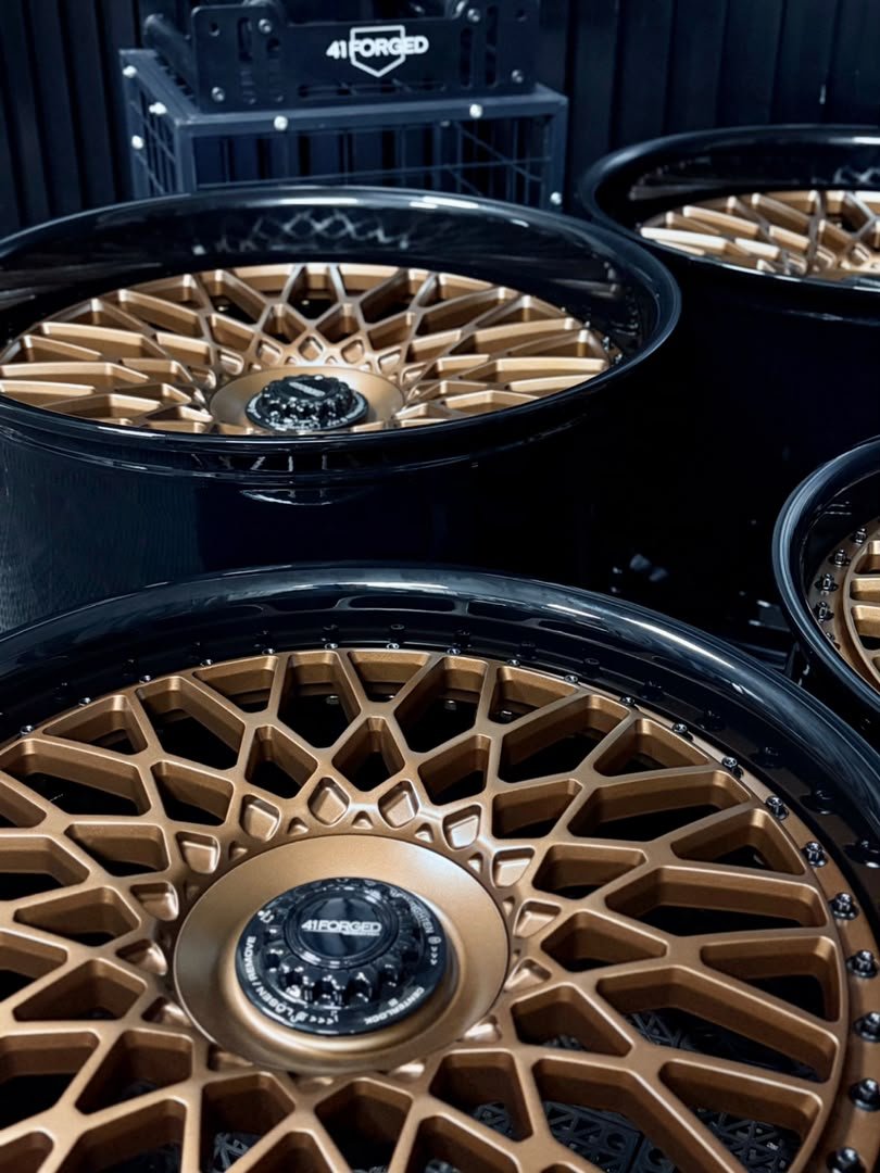 41 FORGED PS-M4  C8 Z06 Bronze and Black 2PC wheels Corvette wheels C8