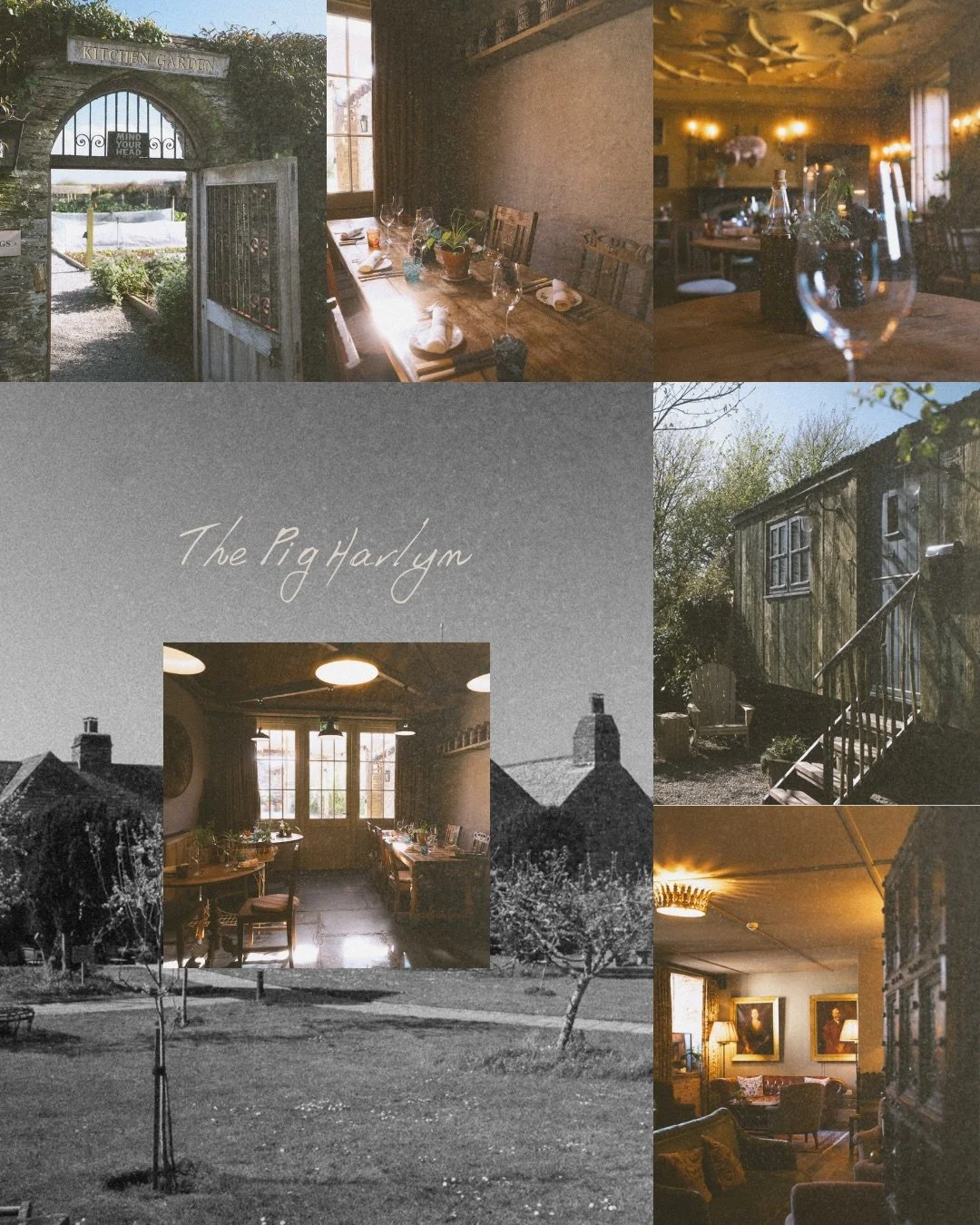 I felt a sense of softness when walking through these dining rooms at @the_pig_hotels 

There was a quiet romance in the wood
In the worn tables, patient chairs,
the ceilings that seemed to hold decades of breath and conversations above them.

Each t