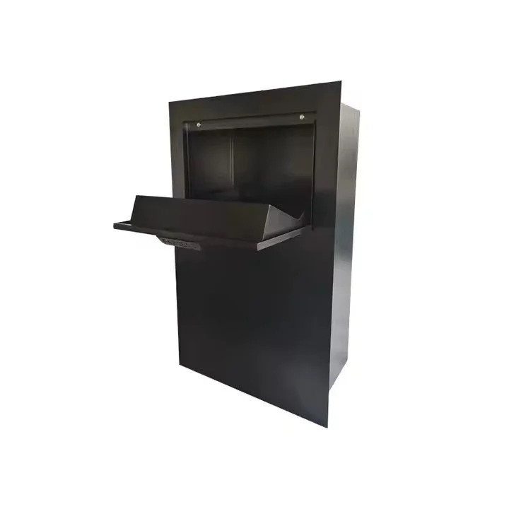Black ATM machine with a deposit slot and an empty screen