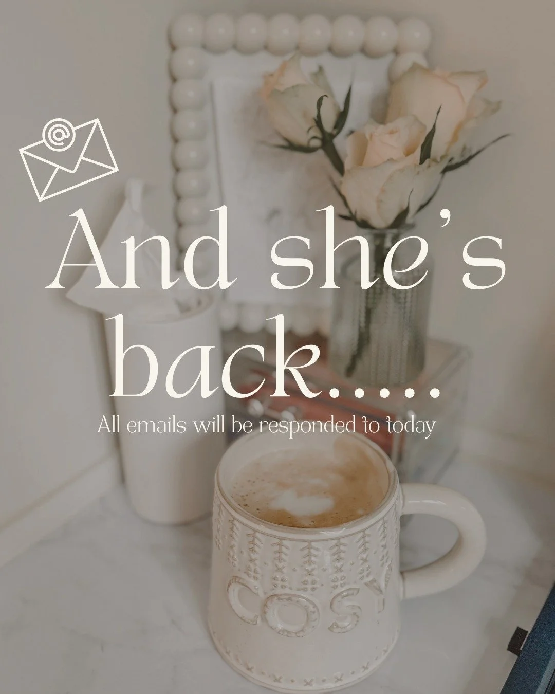 Back off holiday now so all emails will be responded to today 🙂 

Side note: I only have 2 slots left for November (W/C 17th Nov) so if you would like to secure some design time then please send me a message this week :)⚡