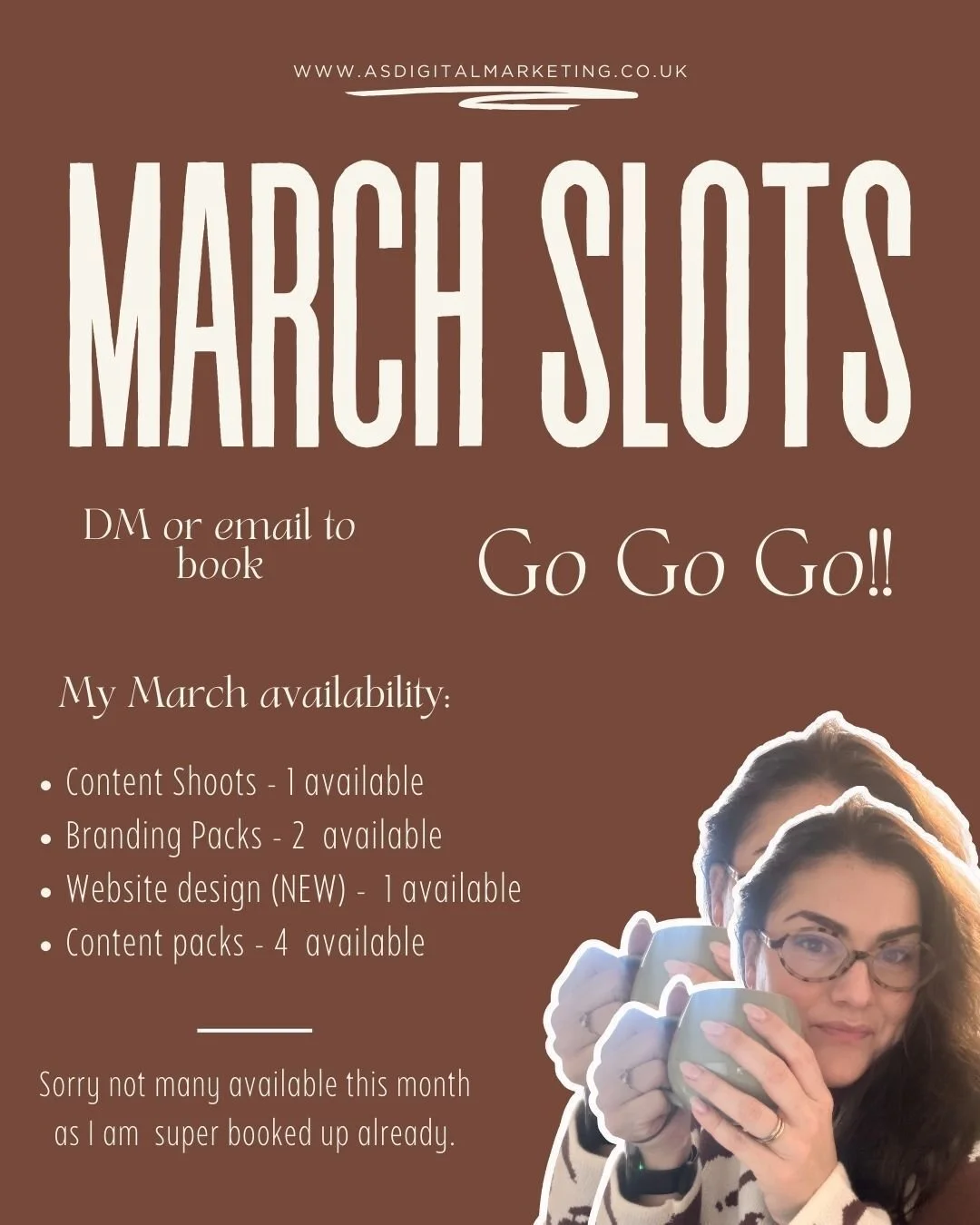 March slots now available to book :) 

A bit less availability  this month i'm afraid, as I am already quite booked up from my regular clients but always drop me an email or DM to see if there is any free slots on the schedule!🥰