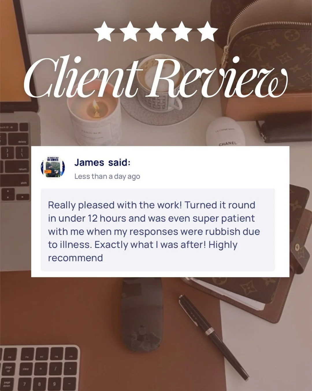 Finally catching up on posting some recent reviews! 

Loved working on this project for James - designing up an online magazine article he was featured in. 

#clientreview #testimonal #smm