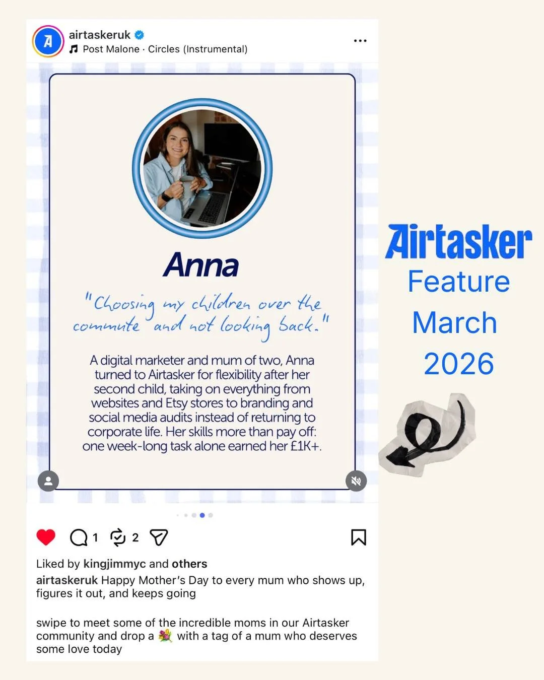 Thank you @airtaskeruk for featuring me in your Mother's day post ✨

#socialmediamanager #digitalmarketing #mumboss #freelancework #freelancemum #mumbiz