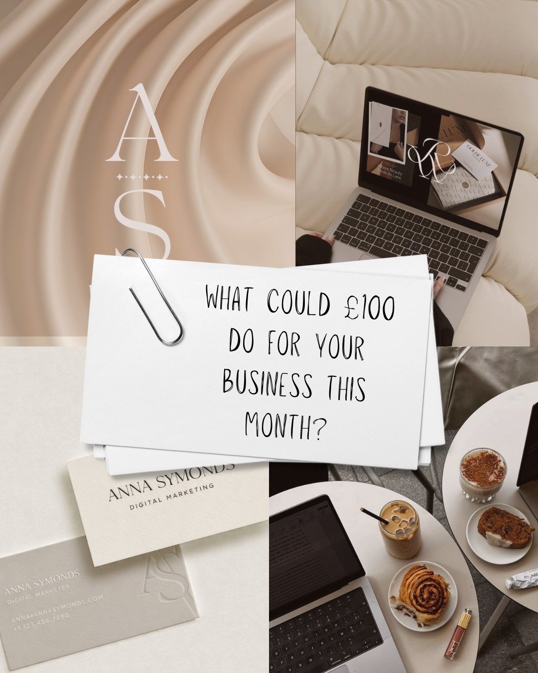 &pound;100 might not seem like much in business&hellip; but used in the right place, it can make a real difference.

A sharper logo.
A cleaner website.
A week of content done for you, so you can have space to focus.
A strategy to move your business f