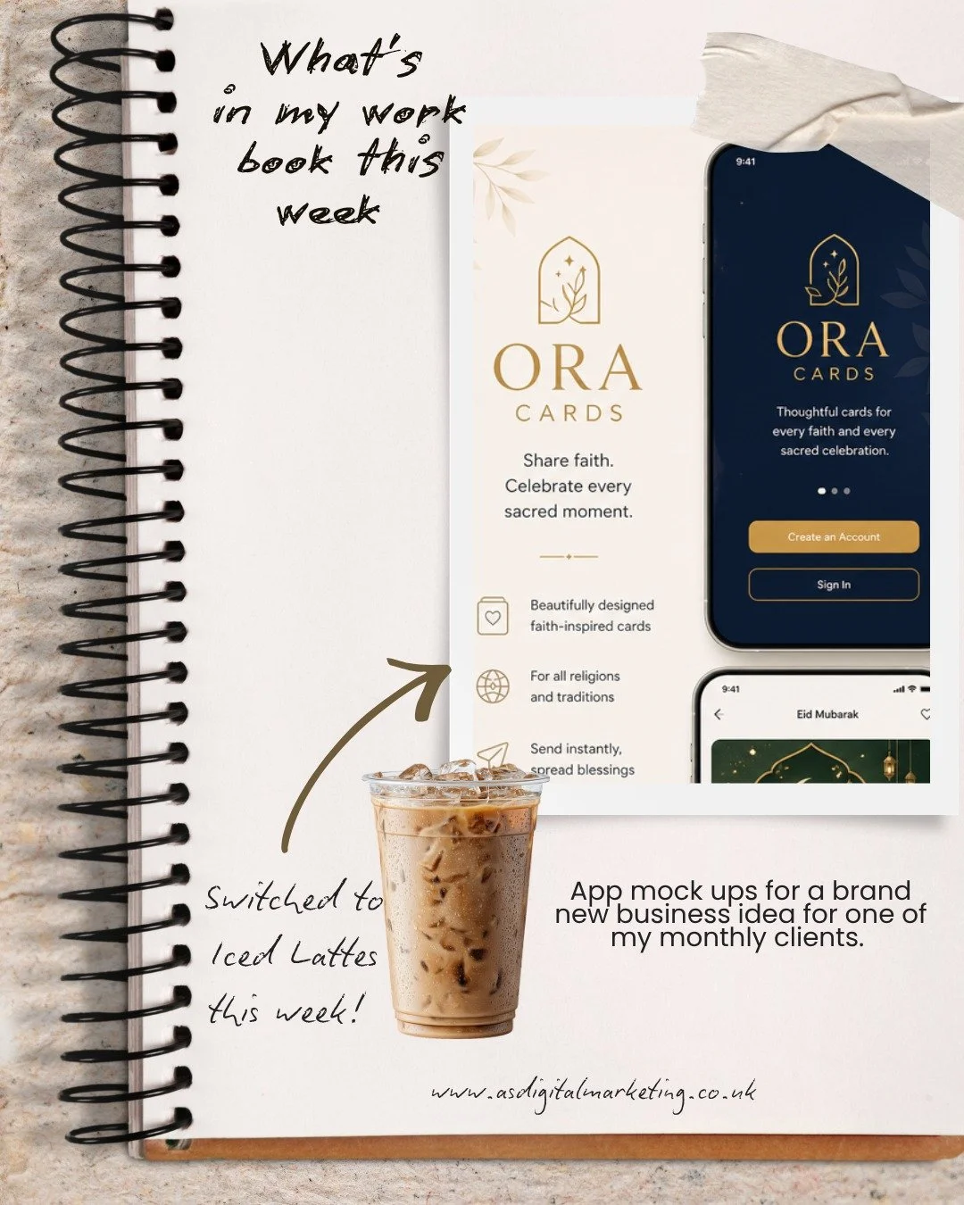 Case Study: New Business App Mock Up - I love bringing my clients business ideas to life!✨ 
This week I've been working with an app developer to bring together a mutli-faith digital greetings app for a client. I've provided the branding guidelines pa