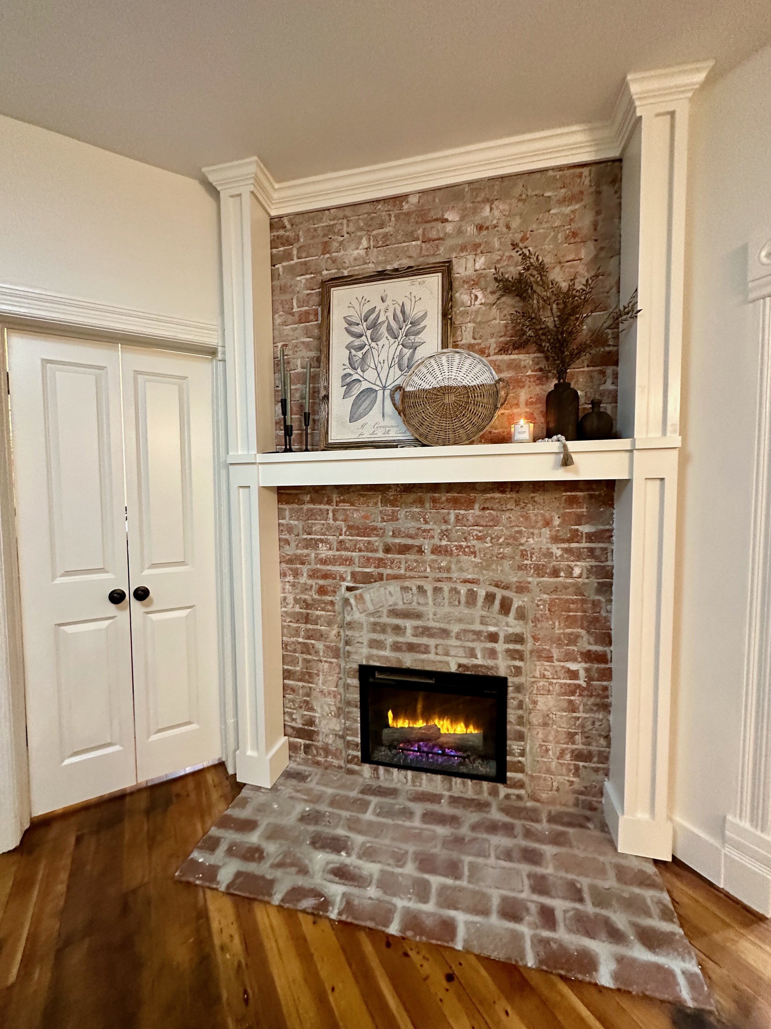 After - Added an electric fireplace insert.