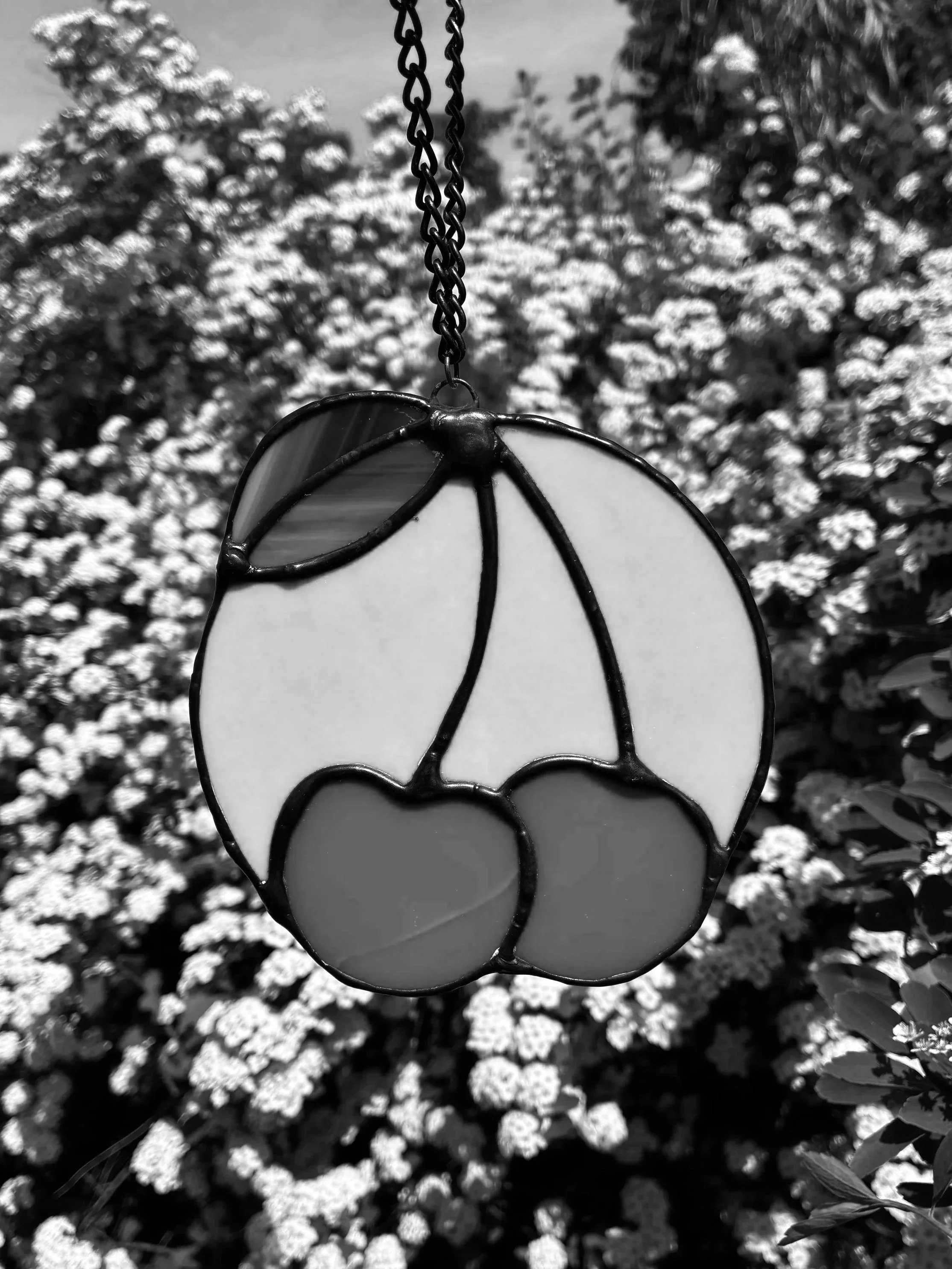 light blue with red cherries