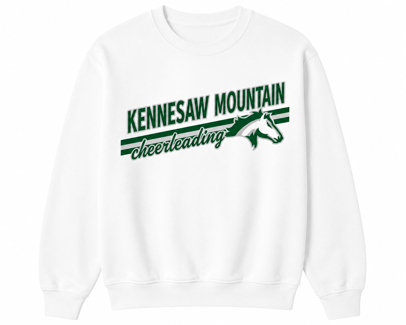 KM Varsity Stripe Cheer Crewneck