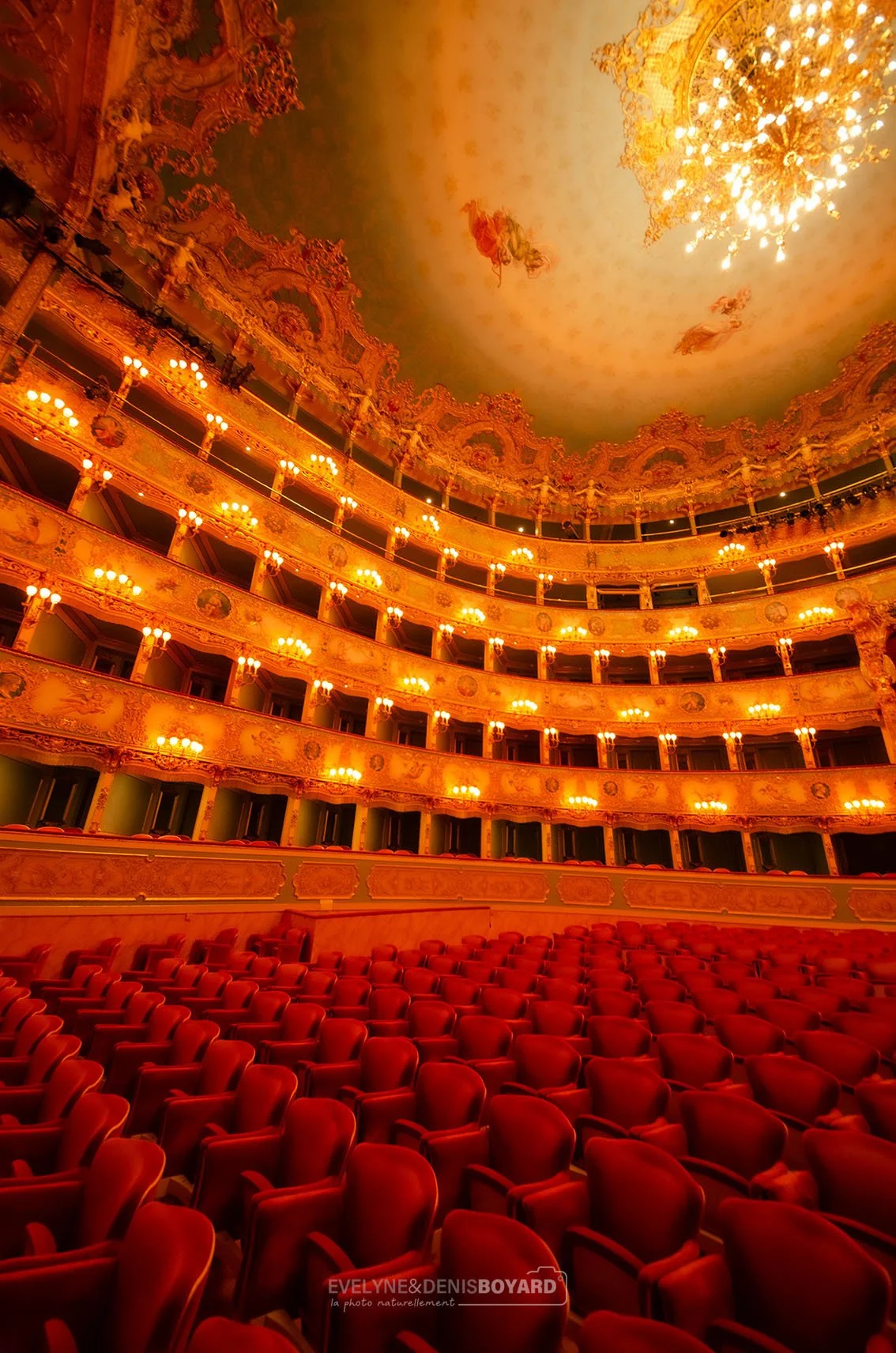 L'intérieur du théâtre de la Fénice à Venise.