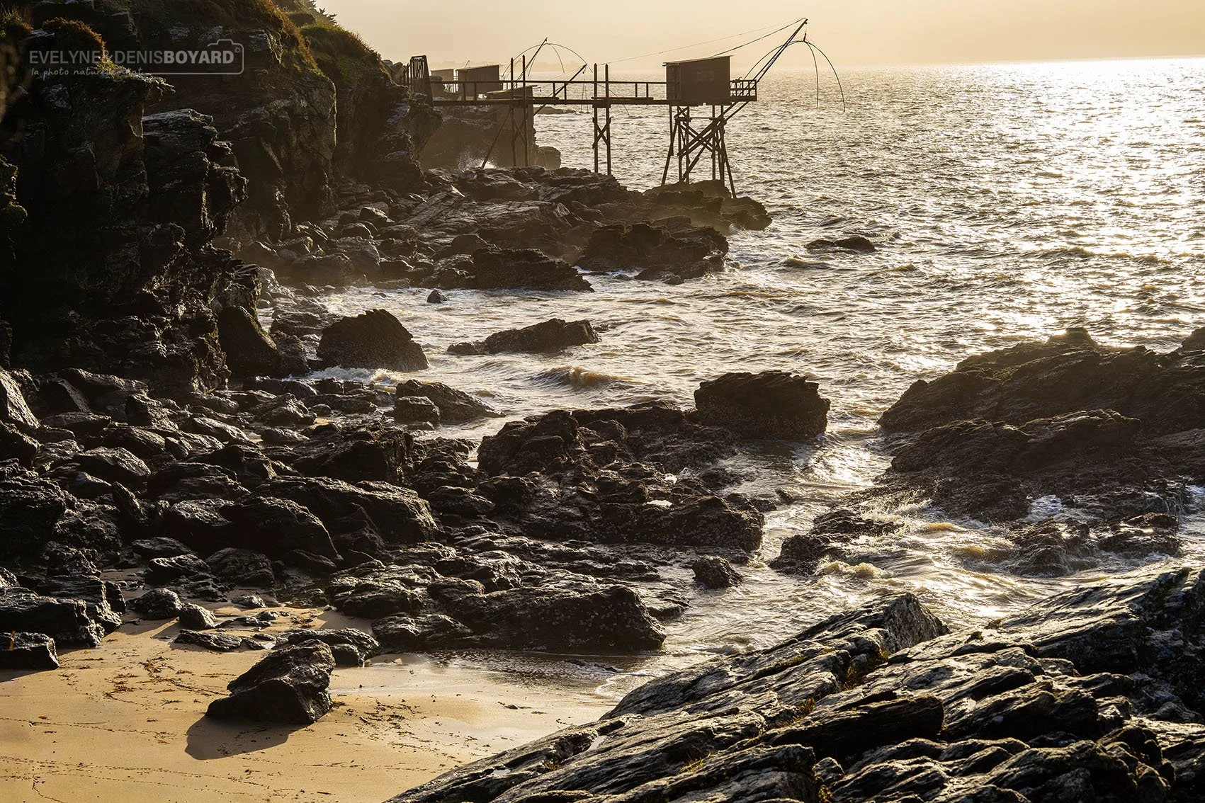 Carrelets près de Pornic (Loire-Atlantique).