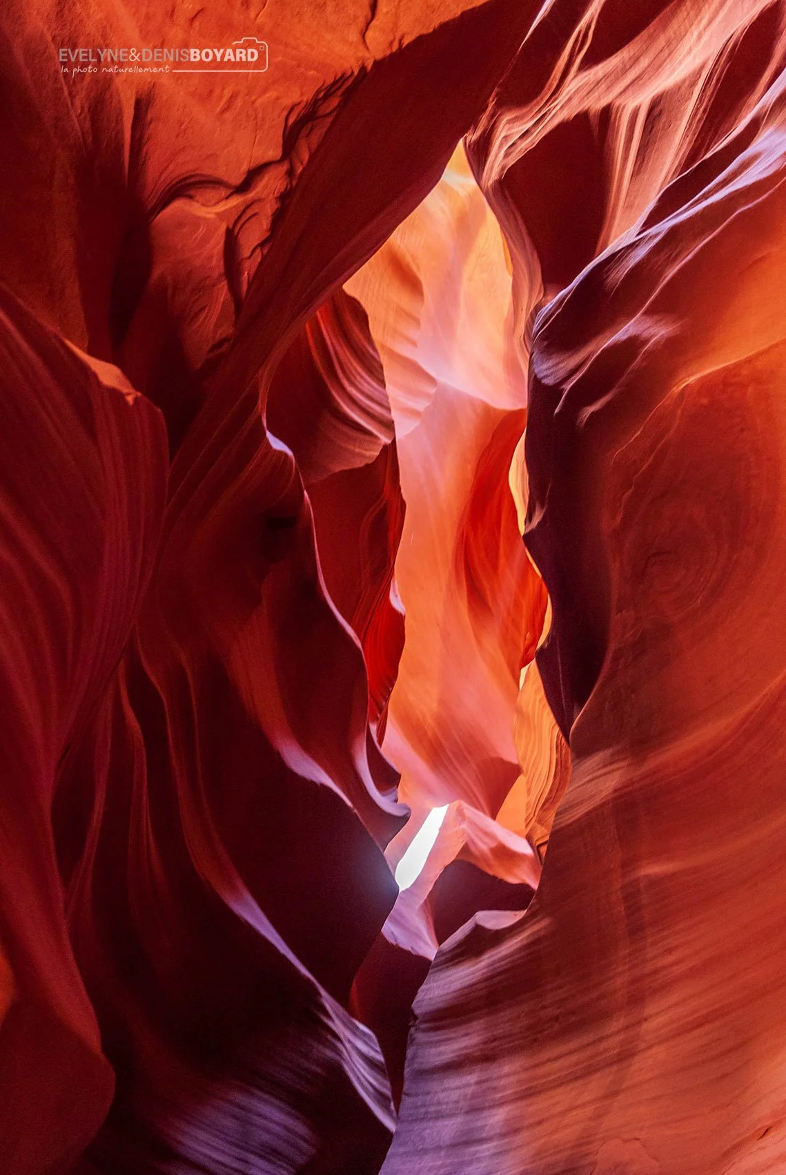 Parois rocheuses colorées dans Antelope Canyon (Utah).