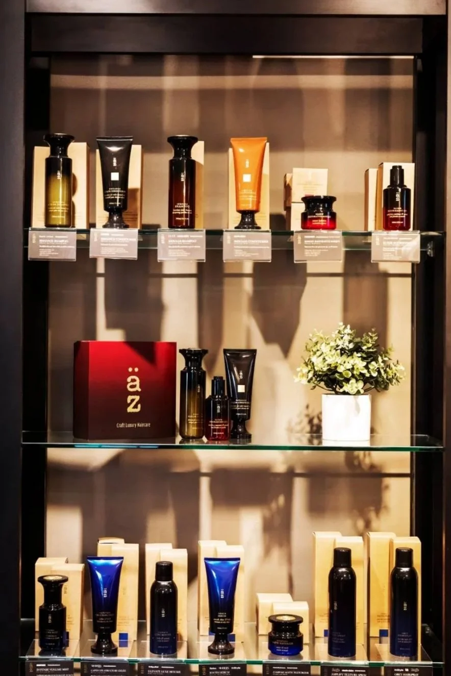 Professional hair styling products at Art & Alchemy Hair Lounge in Newtown Square, PA