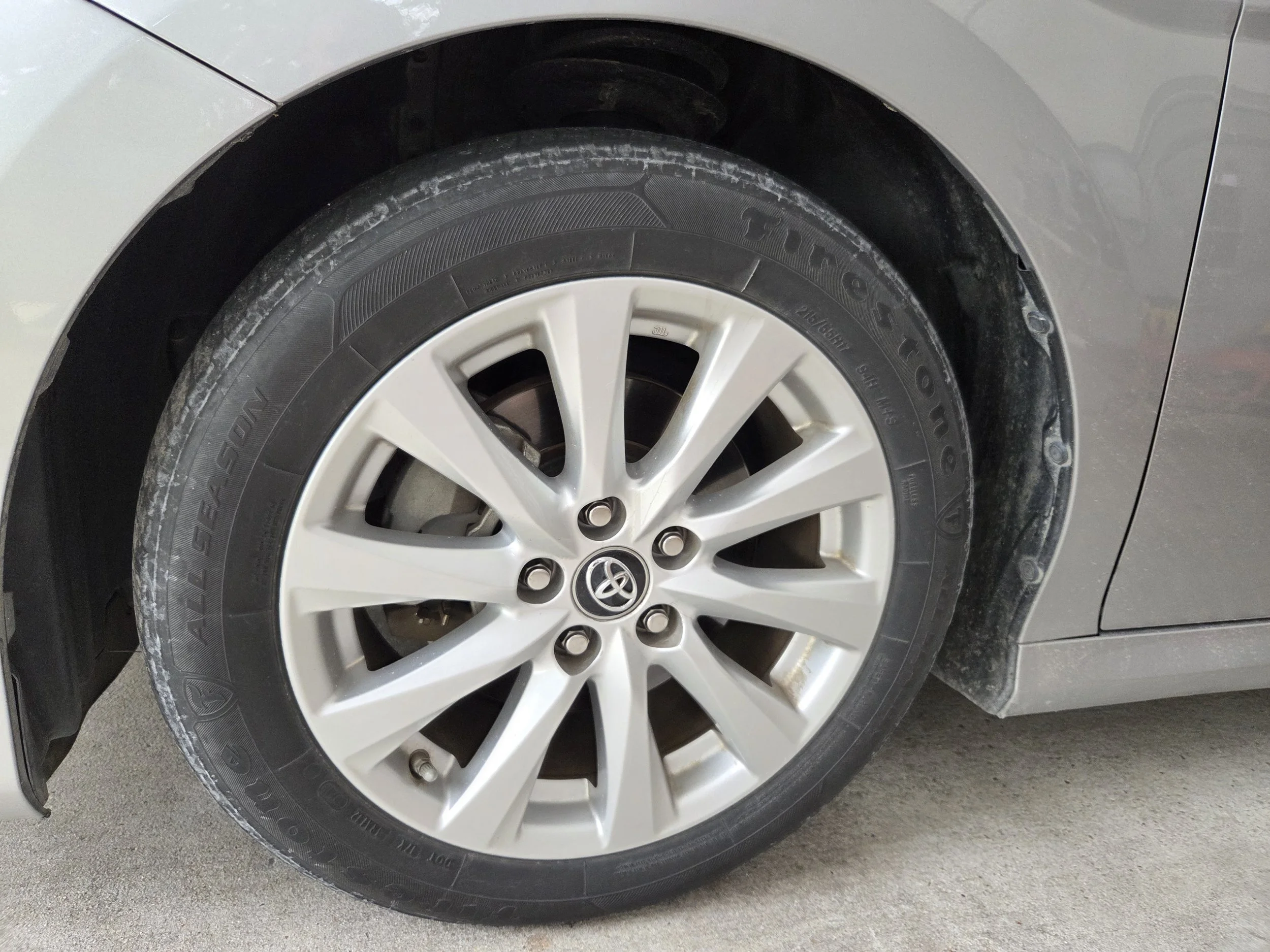 Close-up before wheel cleaning.