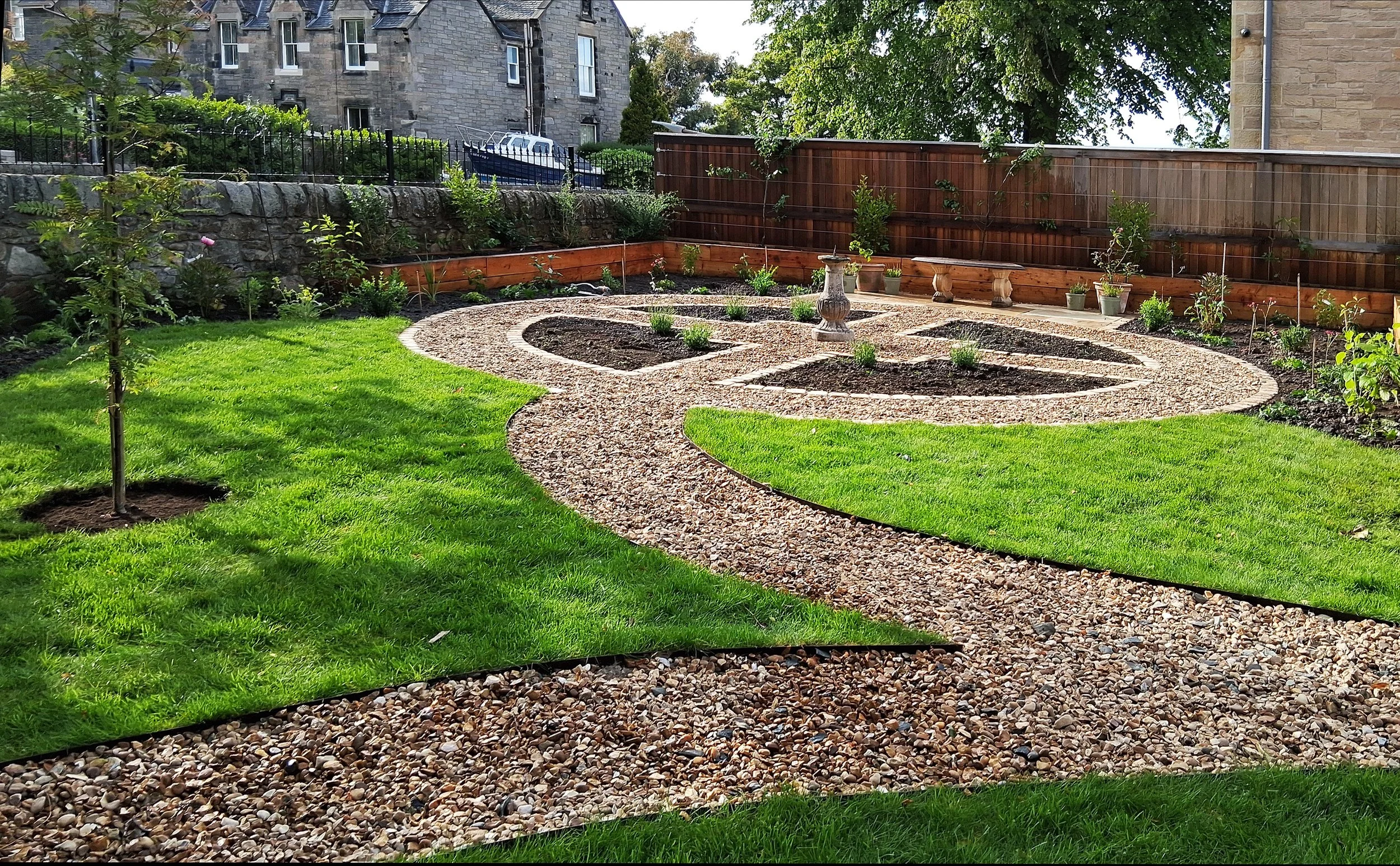 Newly laid out Potager garden