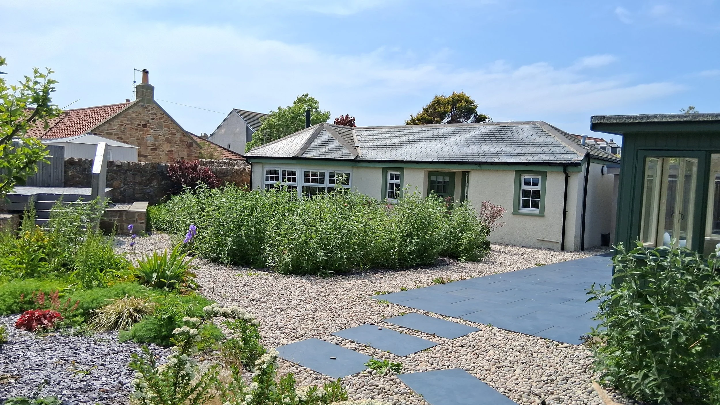 Overgrown garden, East Neuk of Fife, Scotland