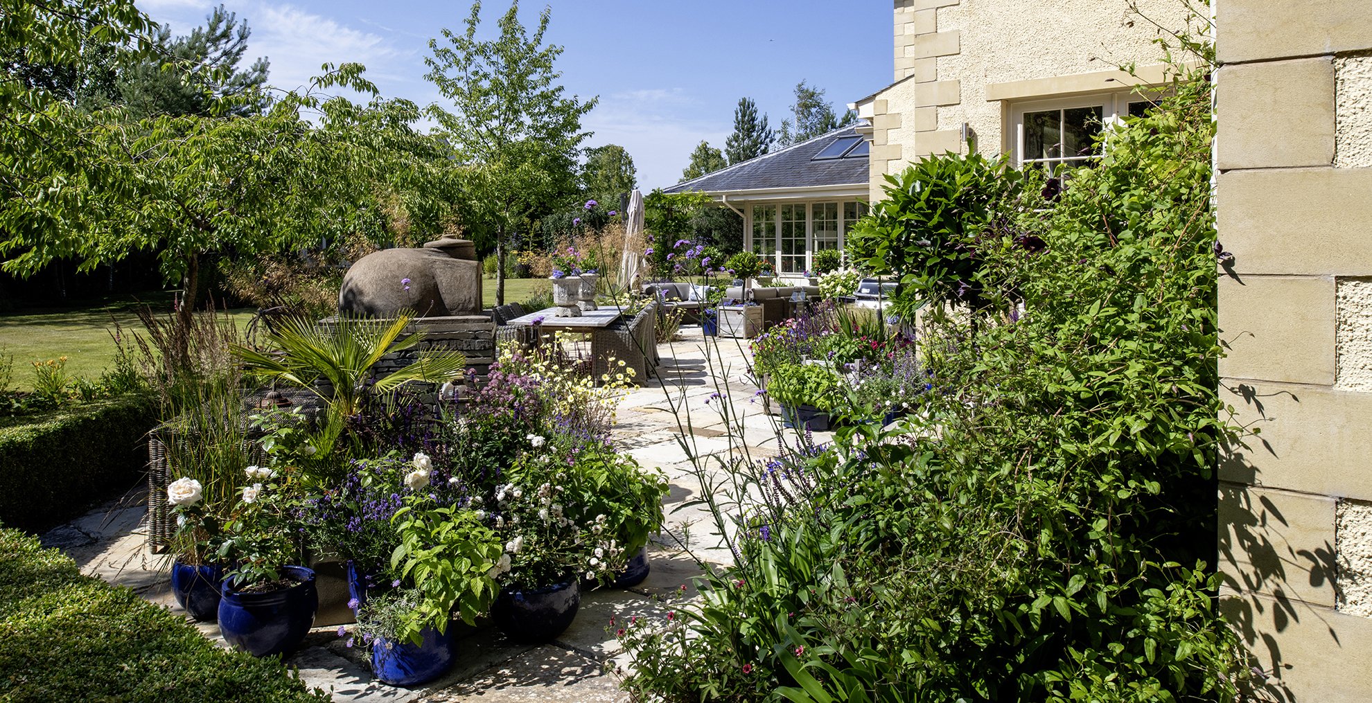 Lush patio planting.