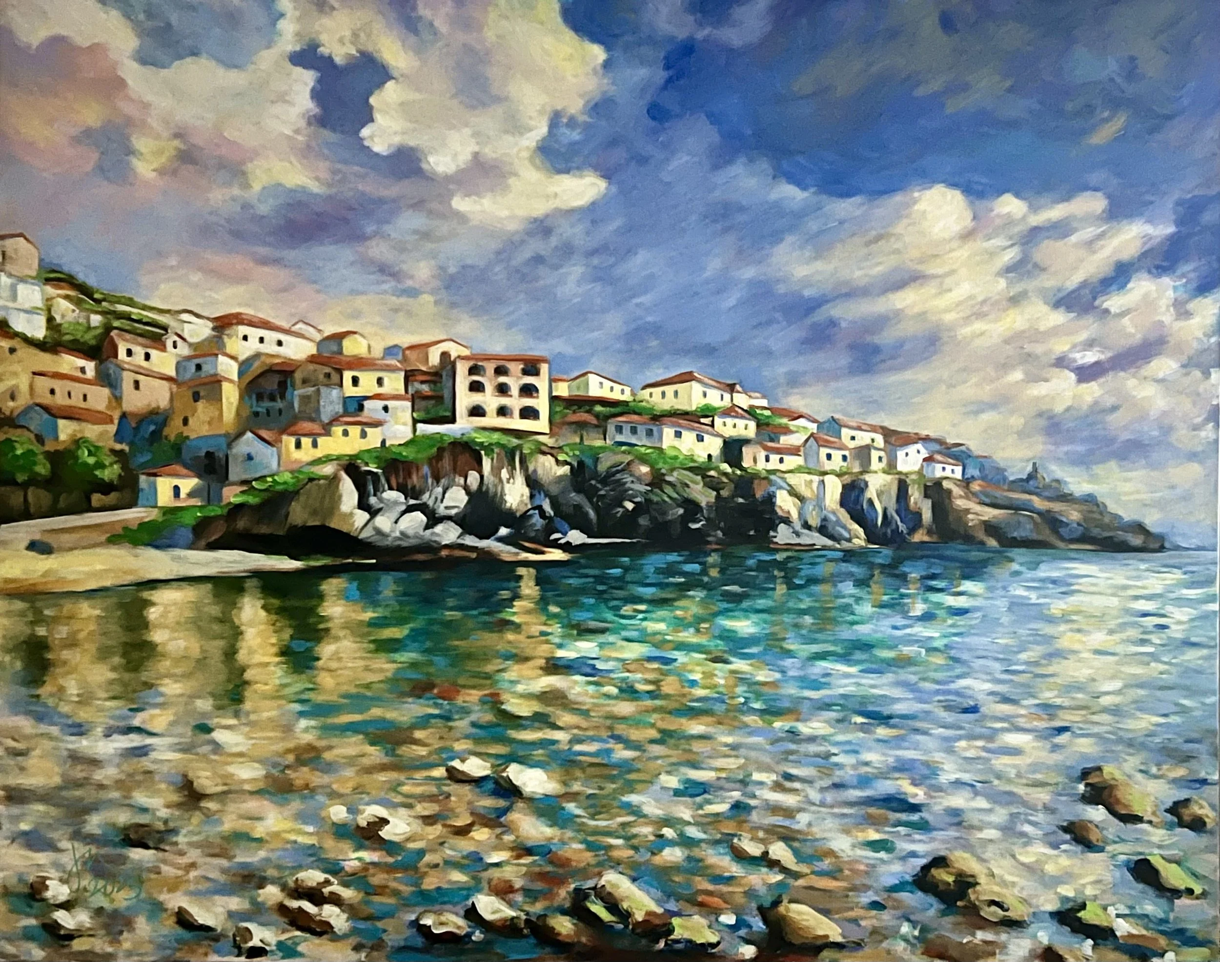 Camarâ de Lobos, acrylic on canvas, 48 x 60"