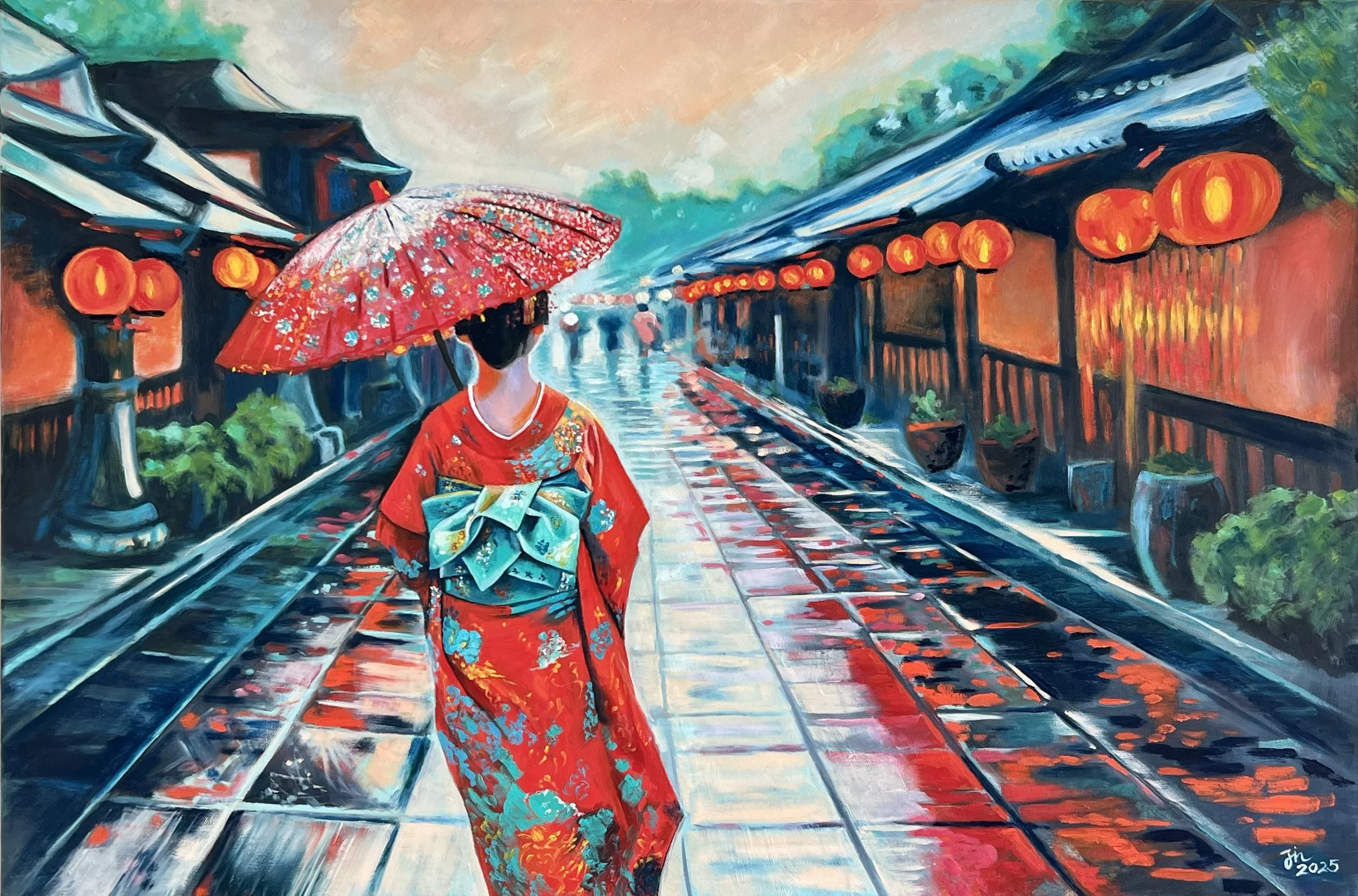 Geisha, oil on canvas, 24 x 36". Sold.