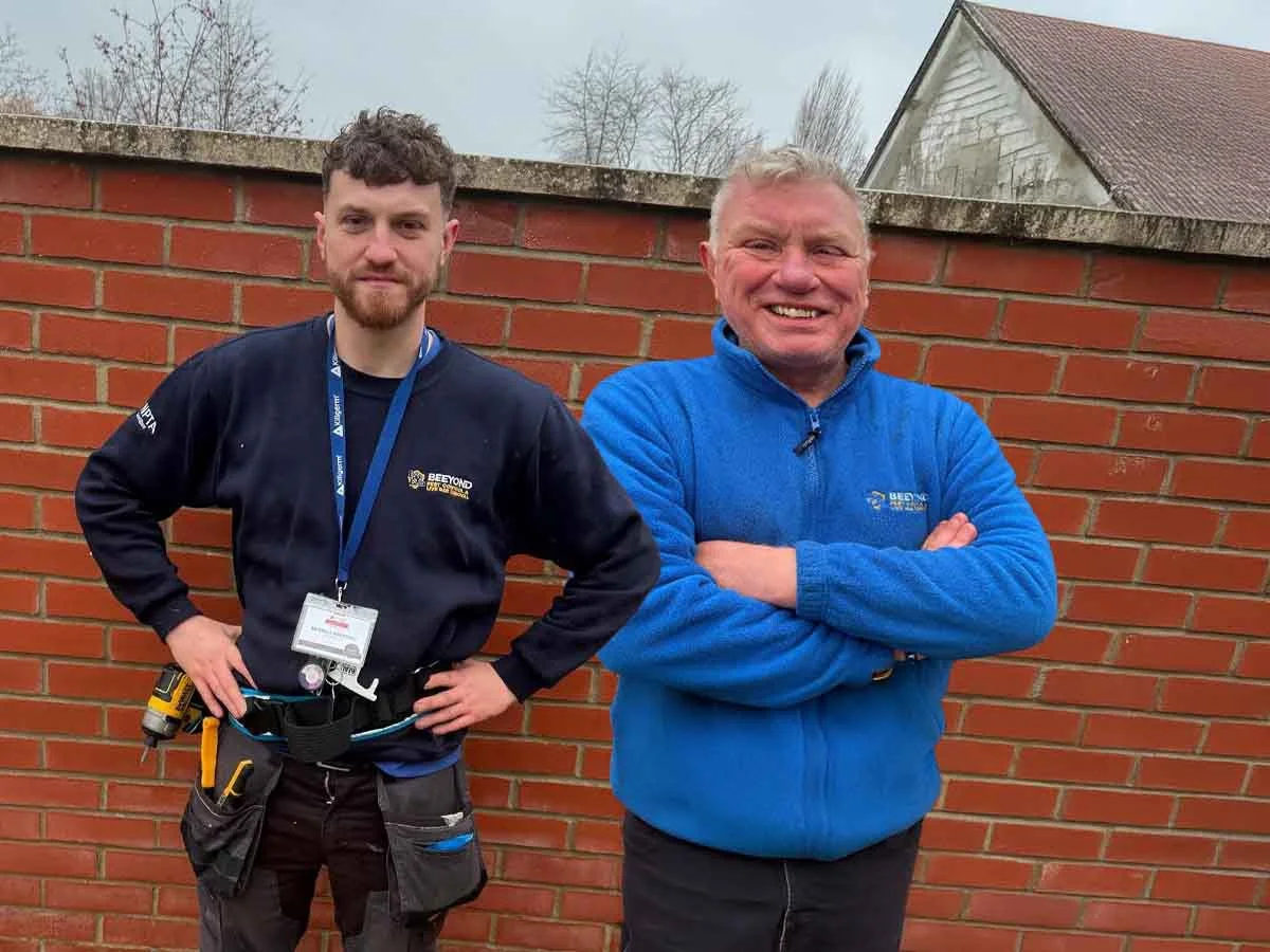Father and son pest control technicians Mark and Mitch from Beeyond Pest Control Essex standing ready to help