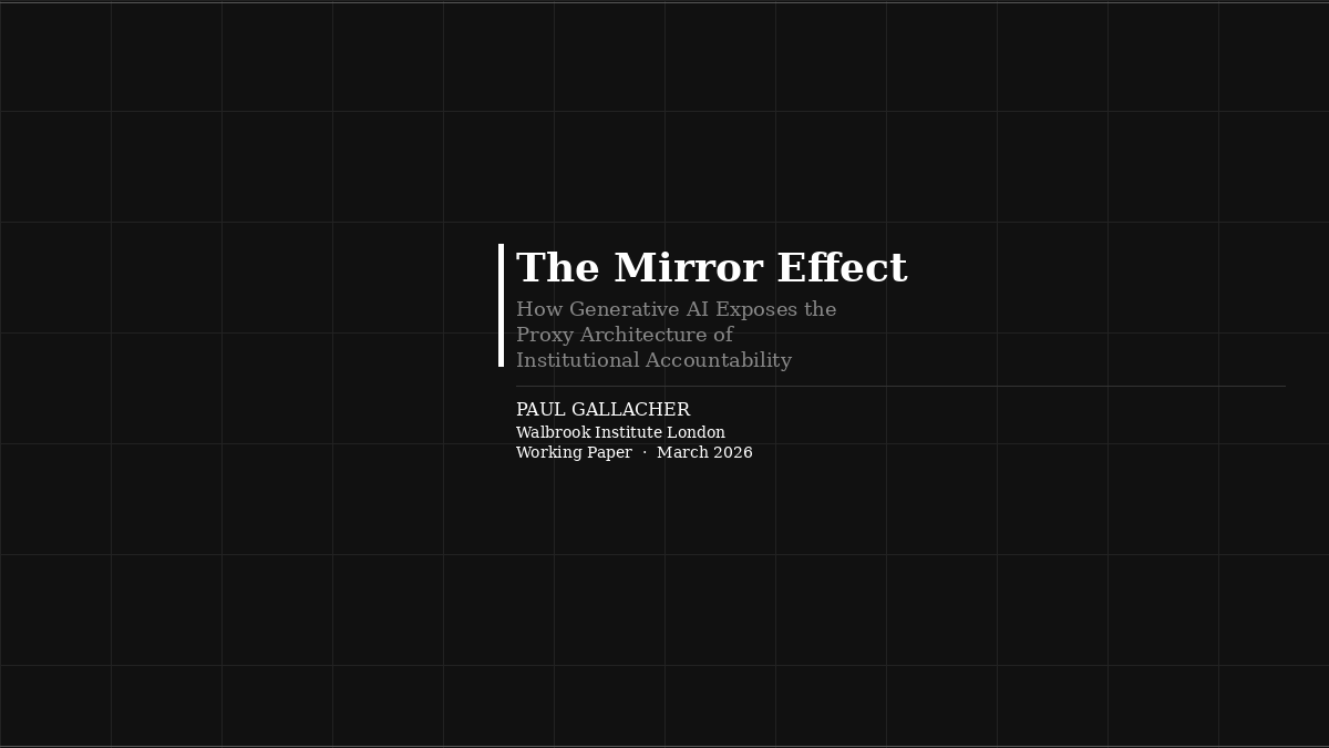 The Mirror Effect: How Generative AI Exposes the Proxy Architecture of Institutional Accountability