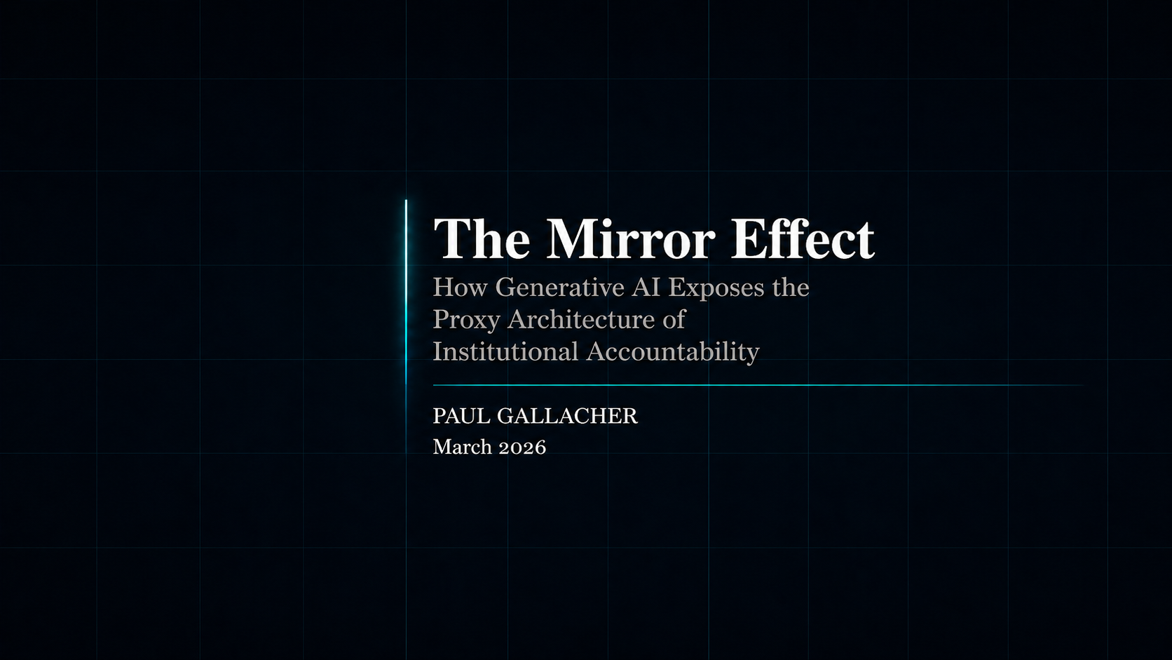 The Mirror Effect: How Generative AI Exposes the Proxy Architecture of Institutional Accountability