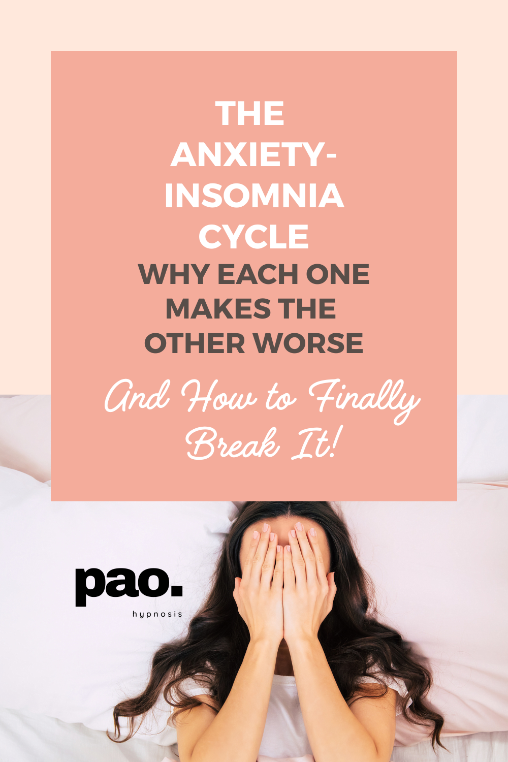 Person lying awake at night with anxious thoughts — RTT hypnotherapist Paola Mendez explains the anxiety-insomnia cycle and how to break it
