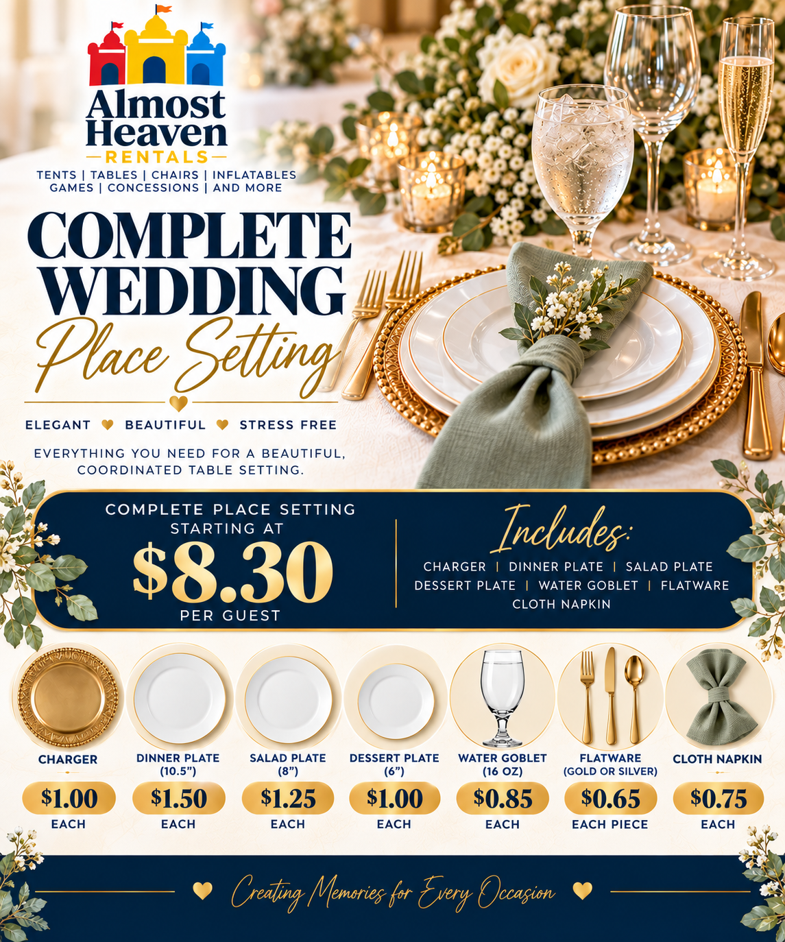Complete Wedding Place Setting