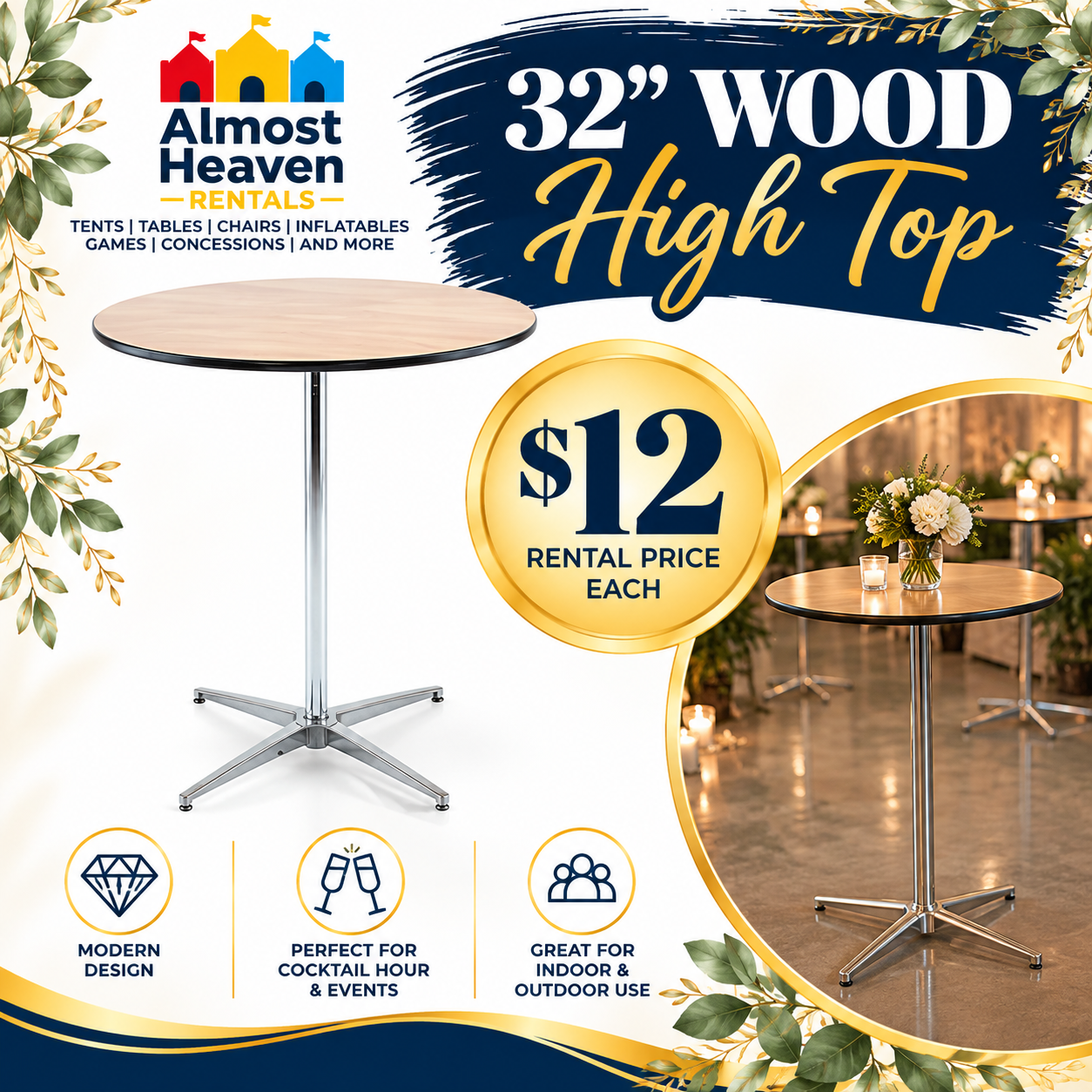 30” Cocktail Table