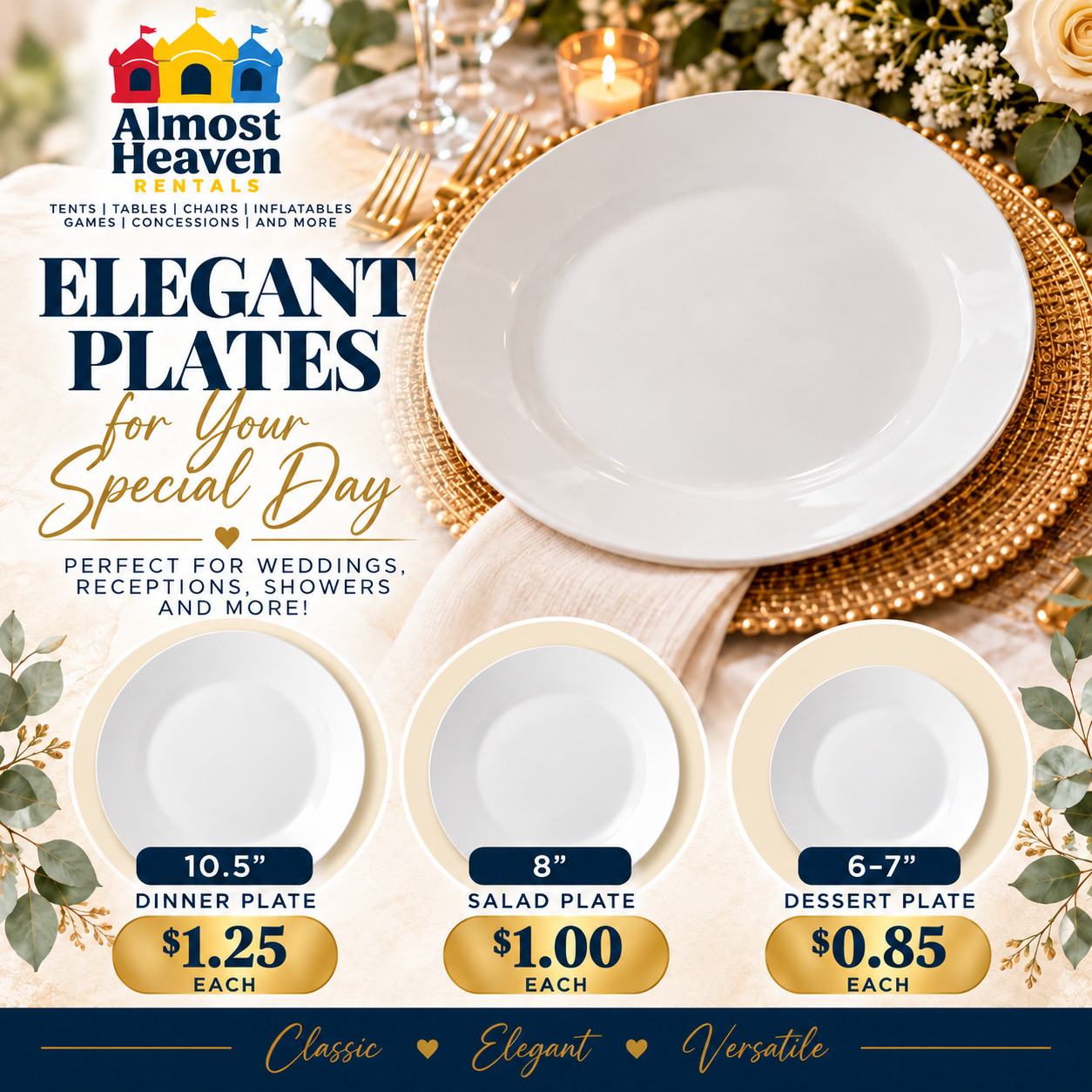 White Porcelain Dinner Plates
