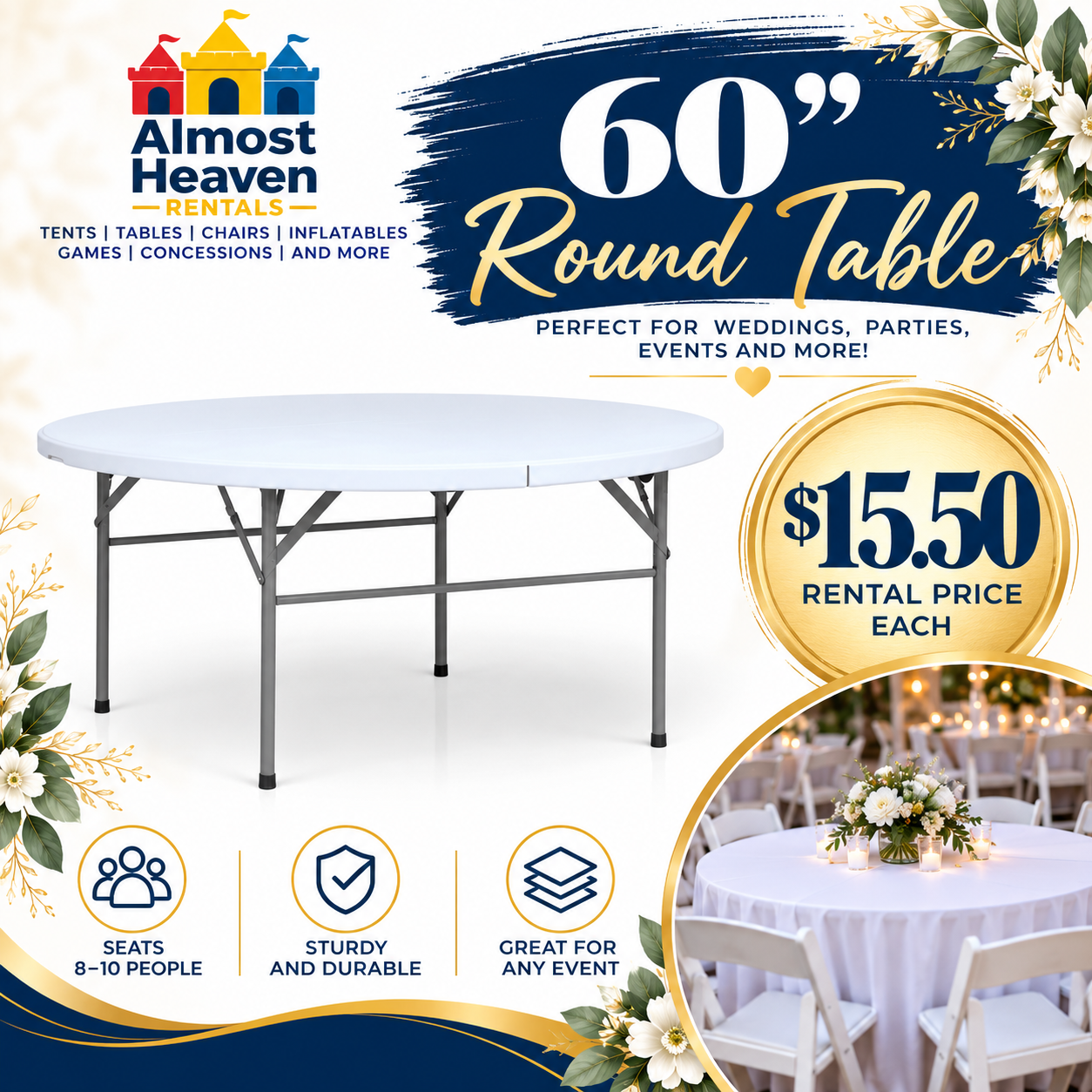 Round 60" Plastic Table