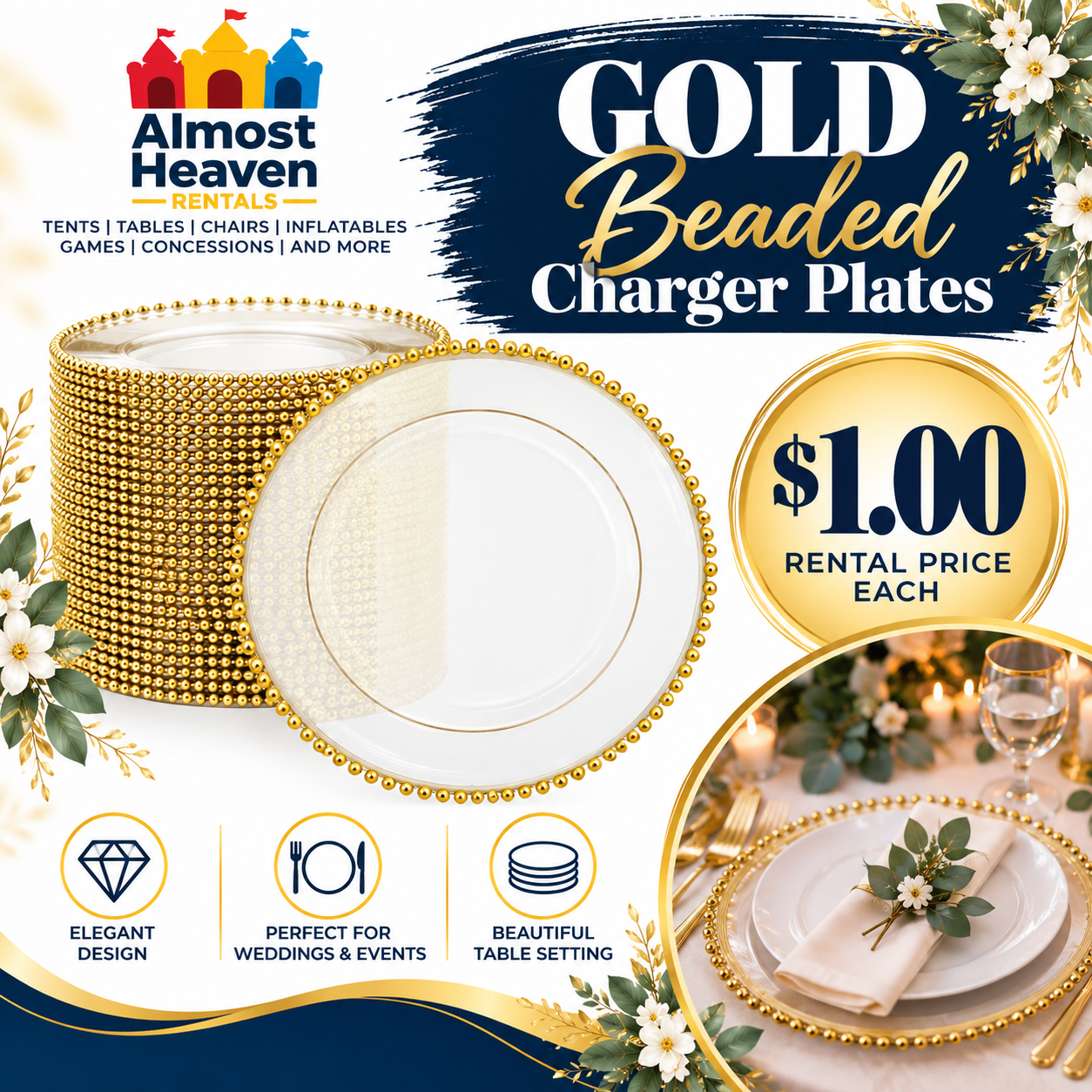 Clear and Gold Charger Plates