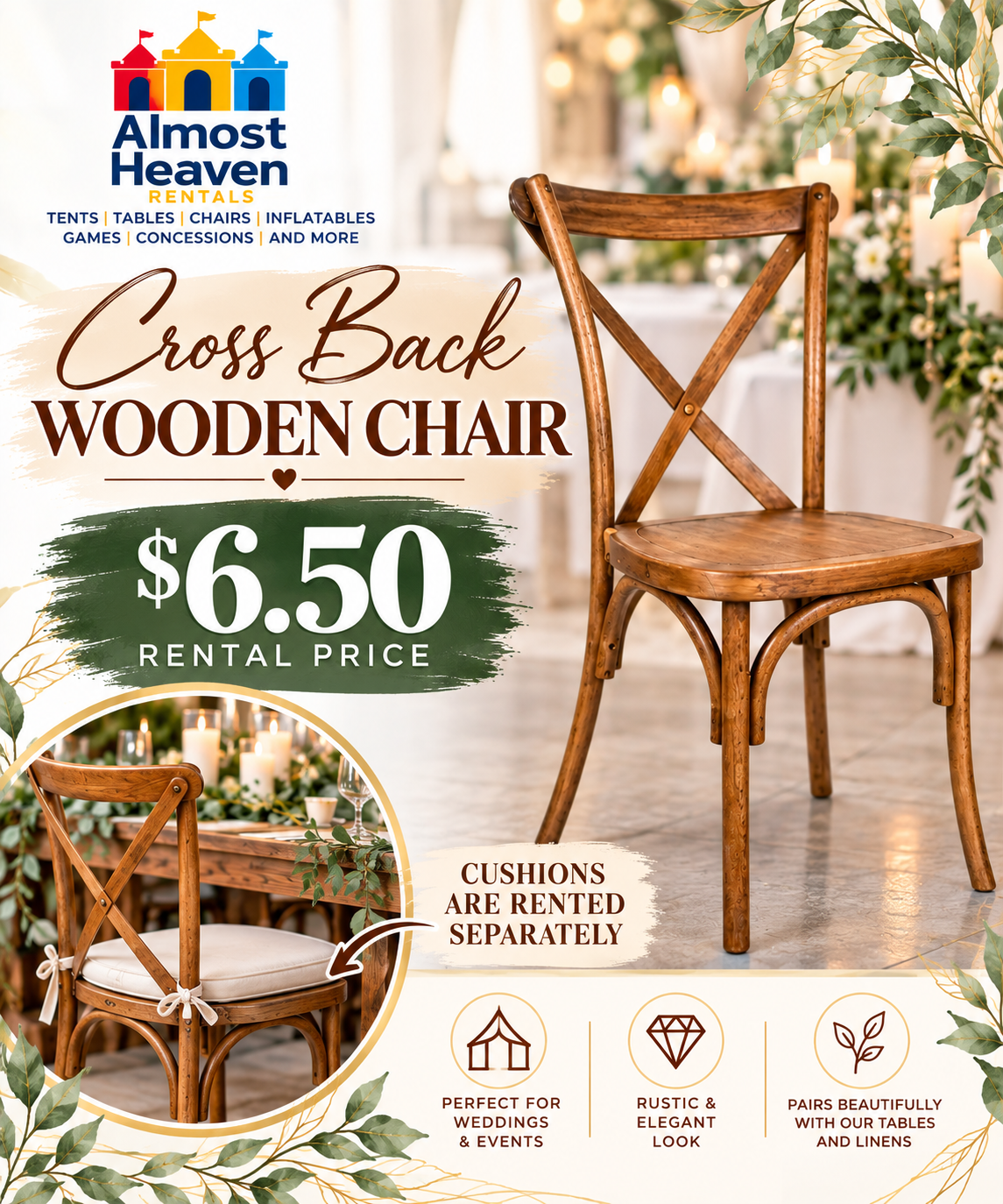 Chivari WoodGrain Cross Back Chair