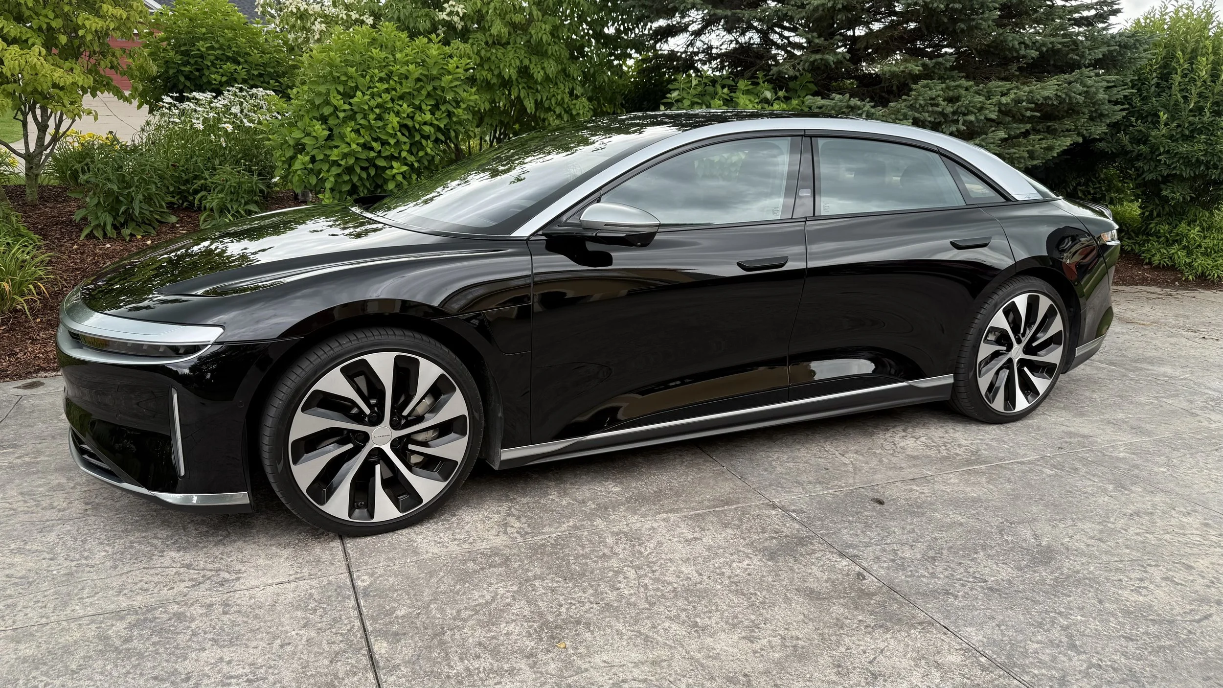 Lucid Air that received full front paint protection film, 2 year ceramic coating, and 2 stage paint correction.