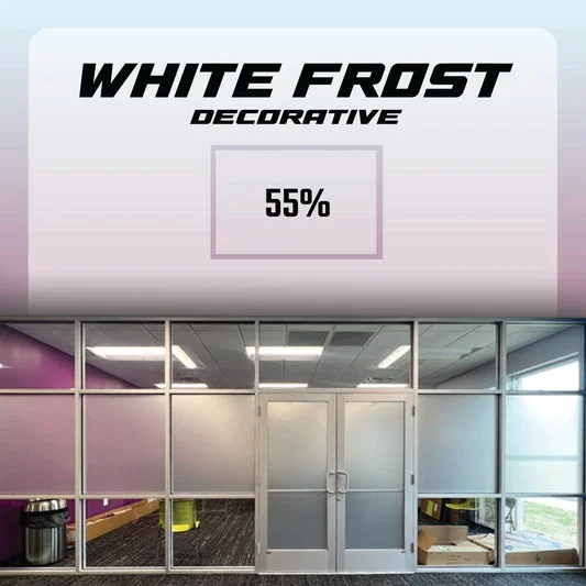White frost architectural window film.